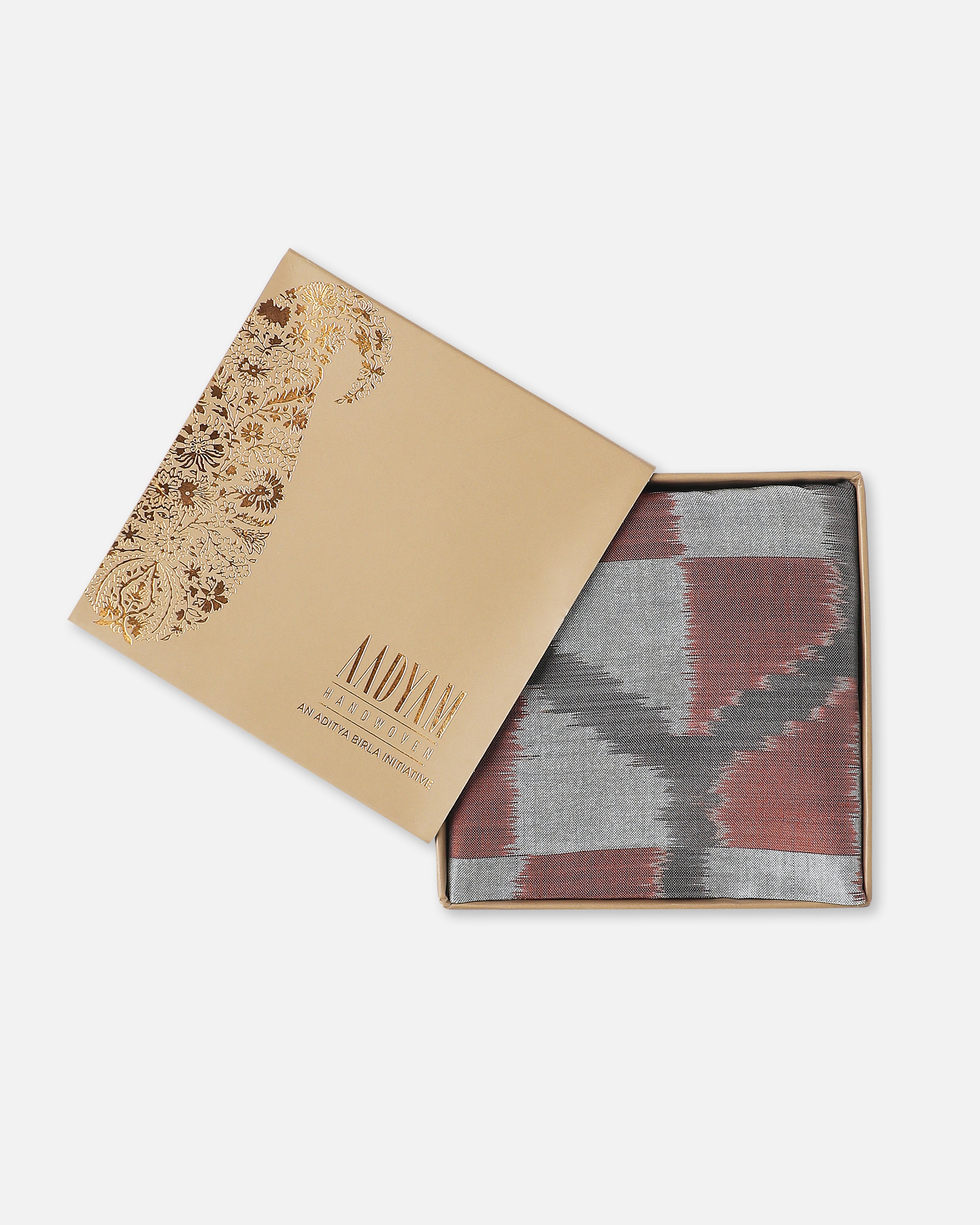 Maze Pochampally Weft Ikat Cotton Silk Pocket Square