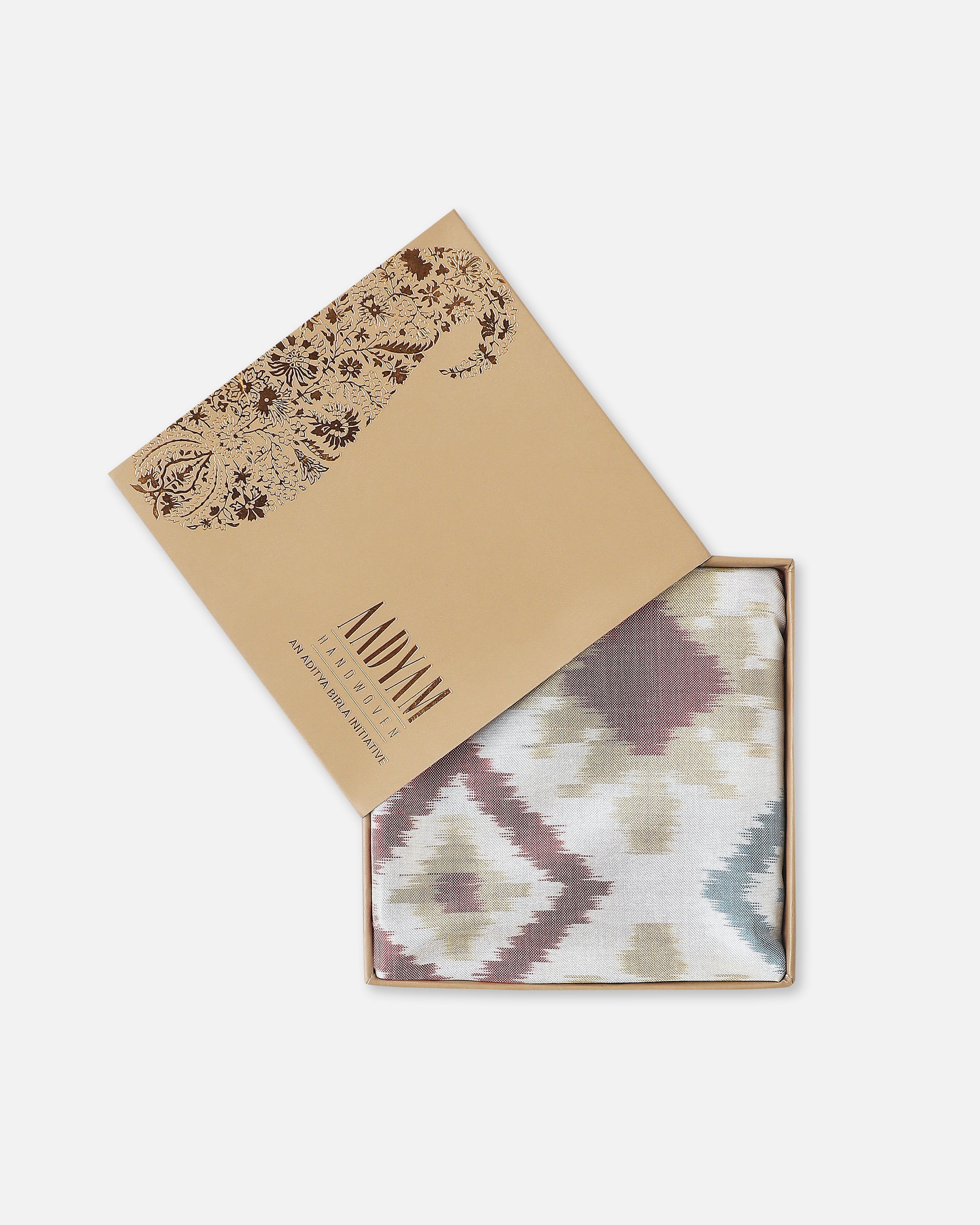 Patan Pochampally Weft Ikat Cotton Silk Pocket Square