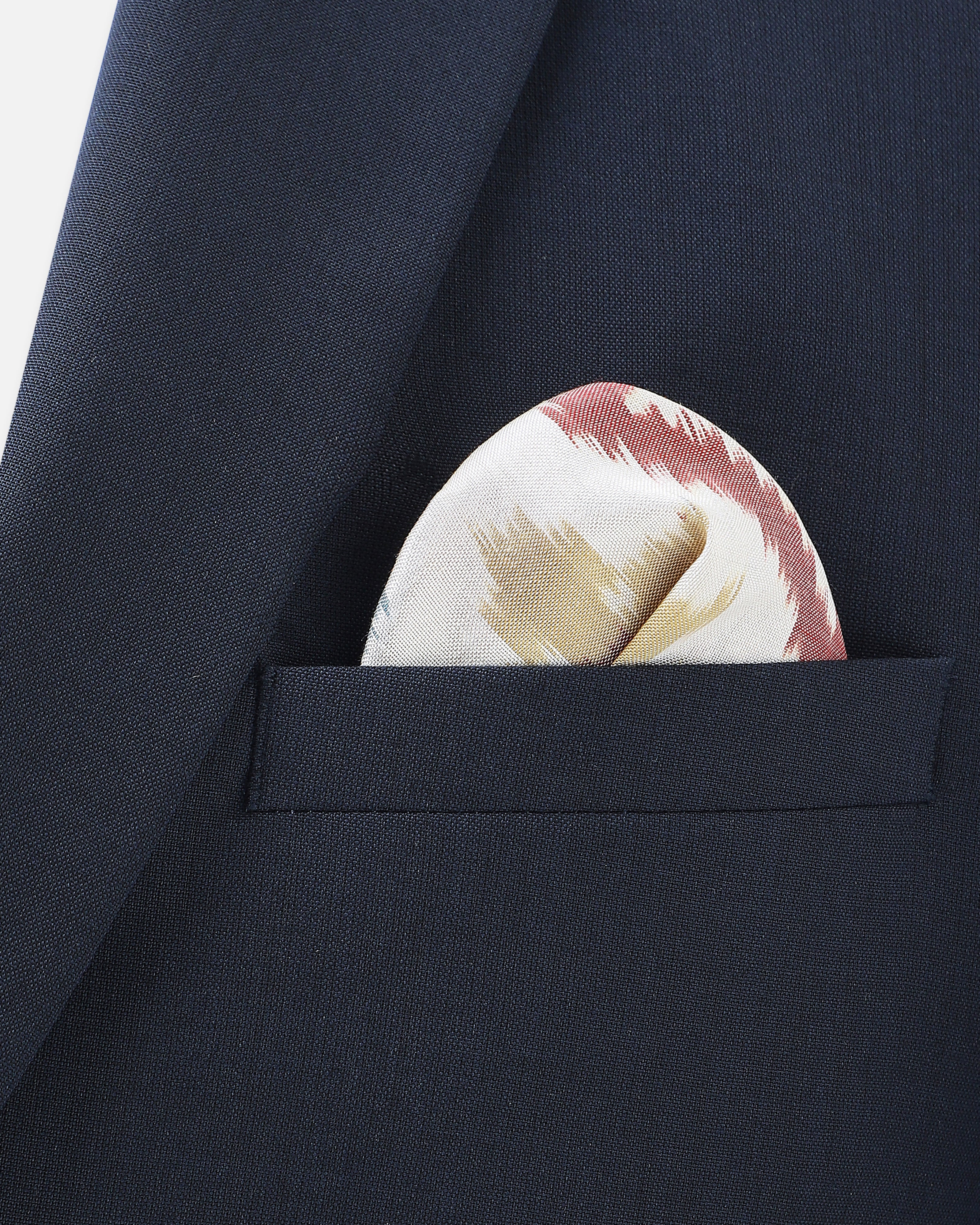 Patan Pochampally Weft Ikat Cotton Silk Pocket Square