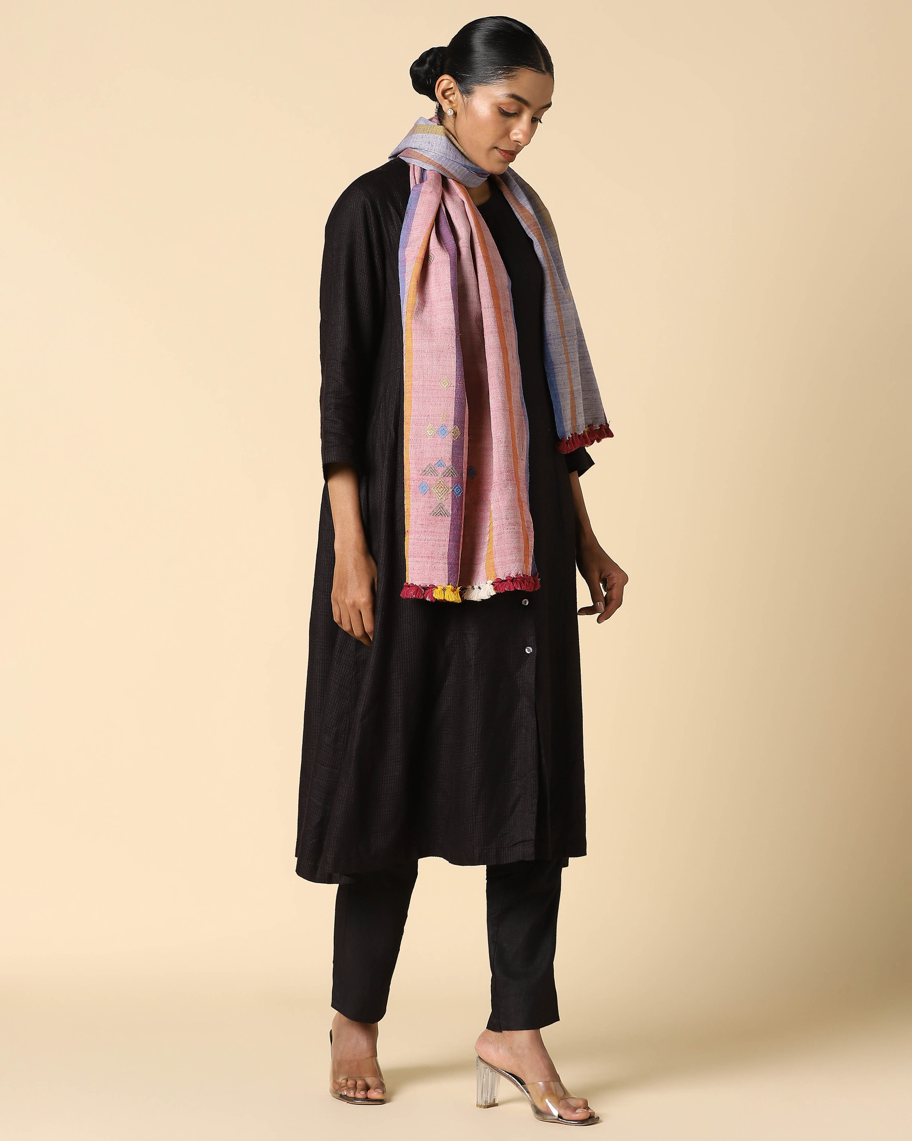 Rola Bhujodi Extra Weft Wool Silk Stole