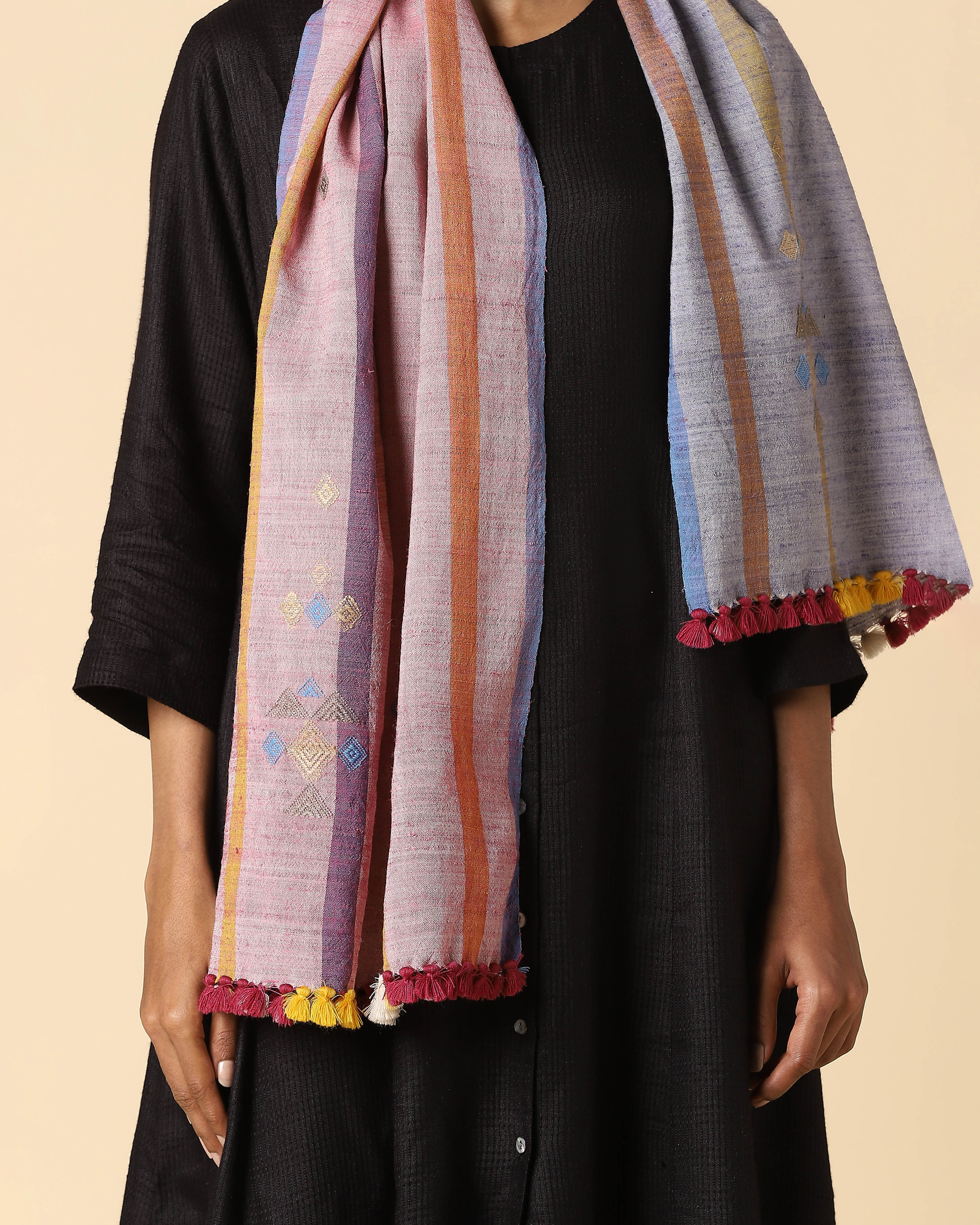 Rola Bhujodi Extra Weft Wool Silk Stole