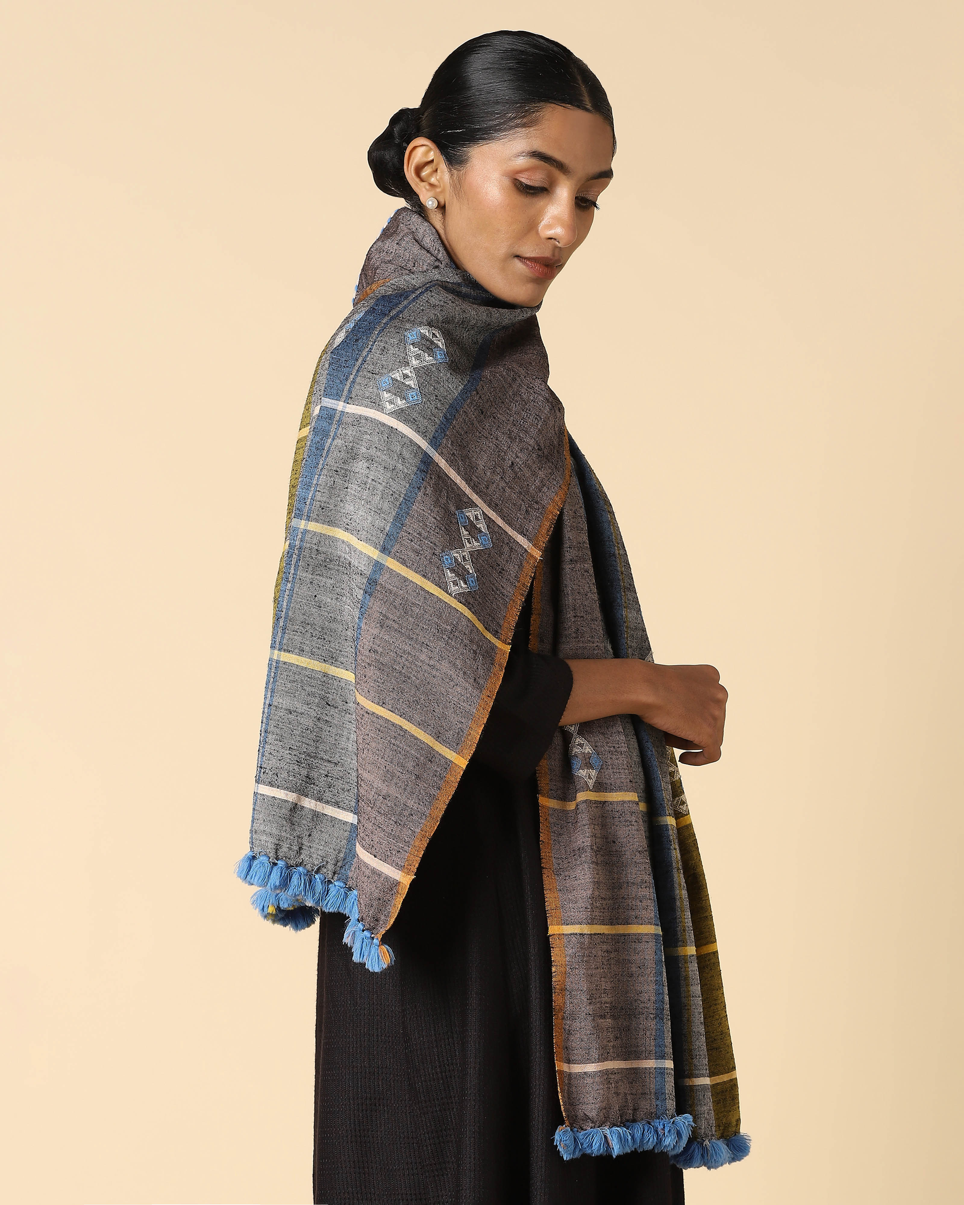 Roli Bhujodi Extra Weft Wool Silk Stole