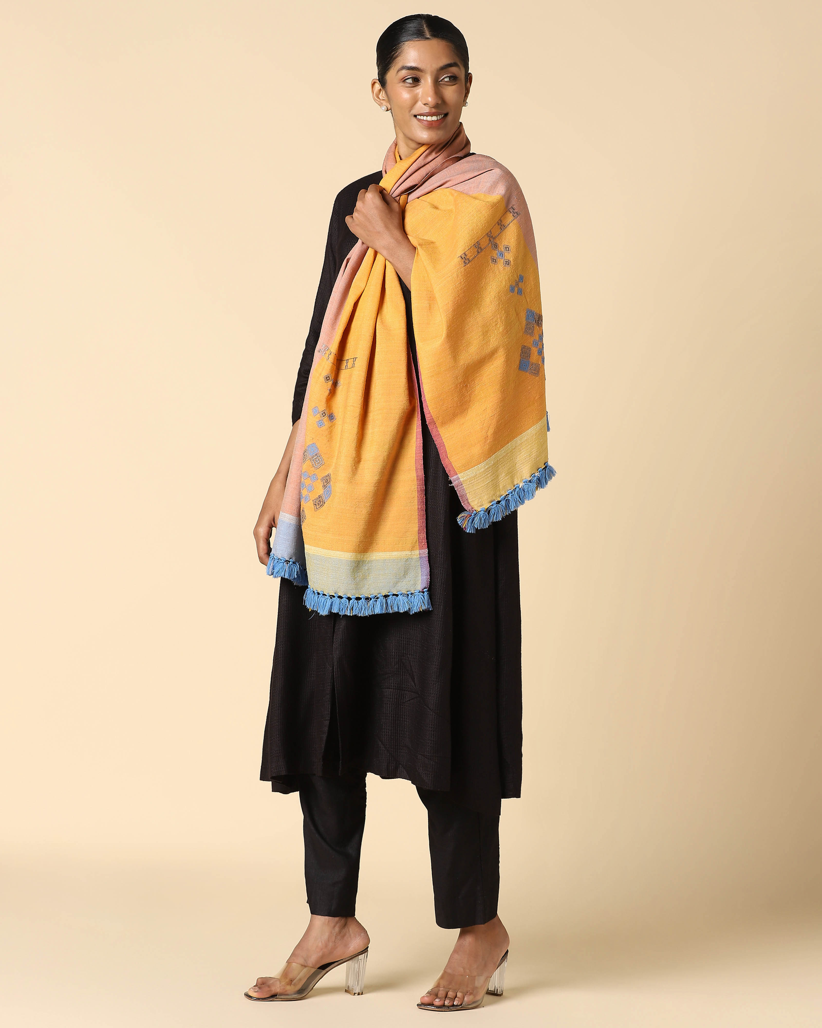 Romie Bhujodi Extra Weft Wool Silk Stole