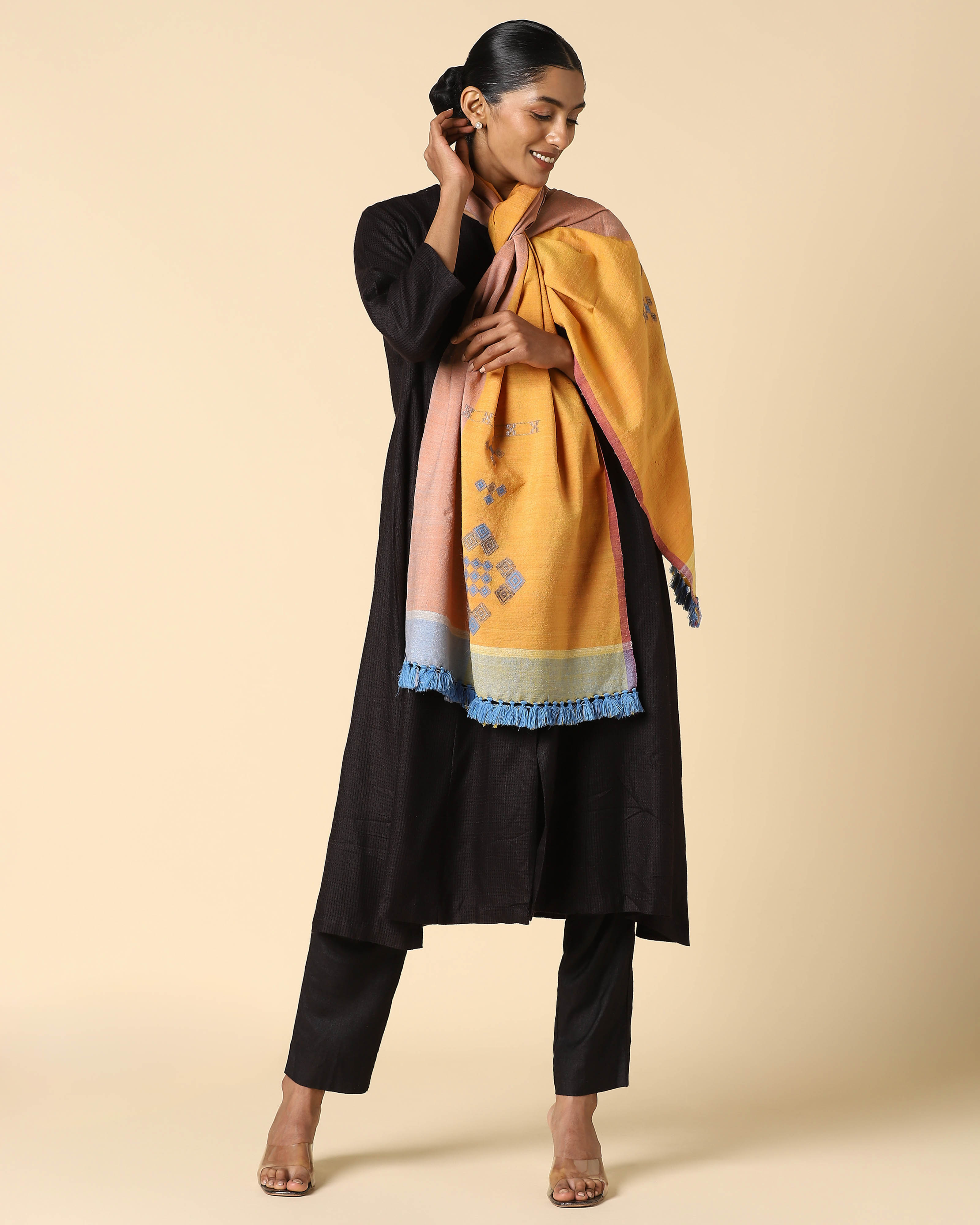 Romie Bhujodi Extra Weft Wool Silk Stole