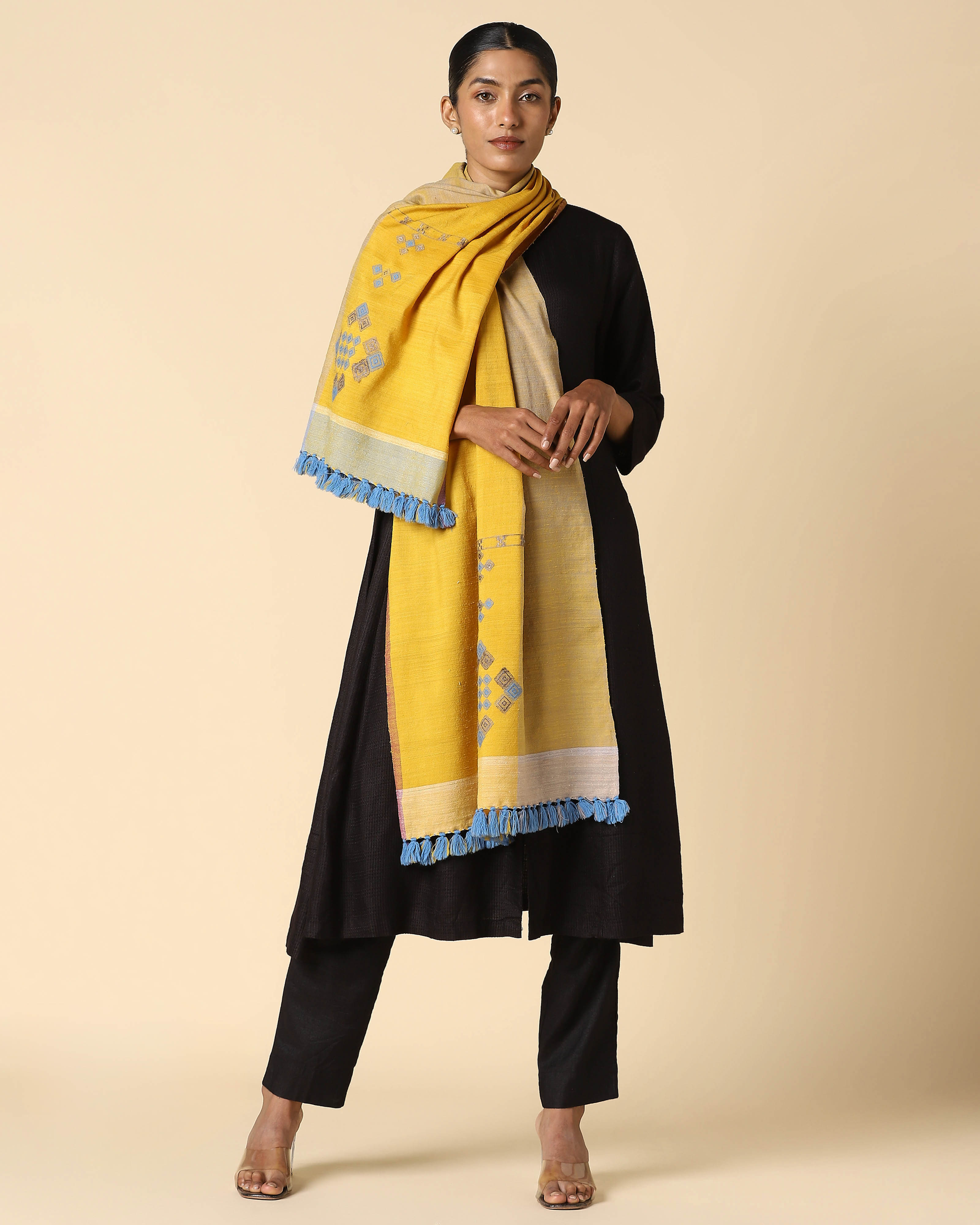 Romie Bhujodi Extra Weft Wool Silk Stole