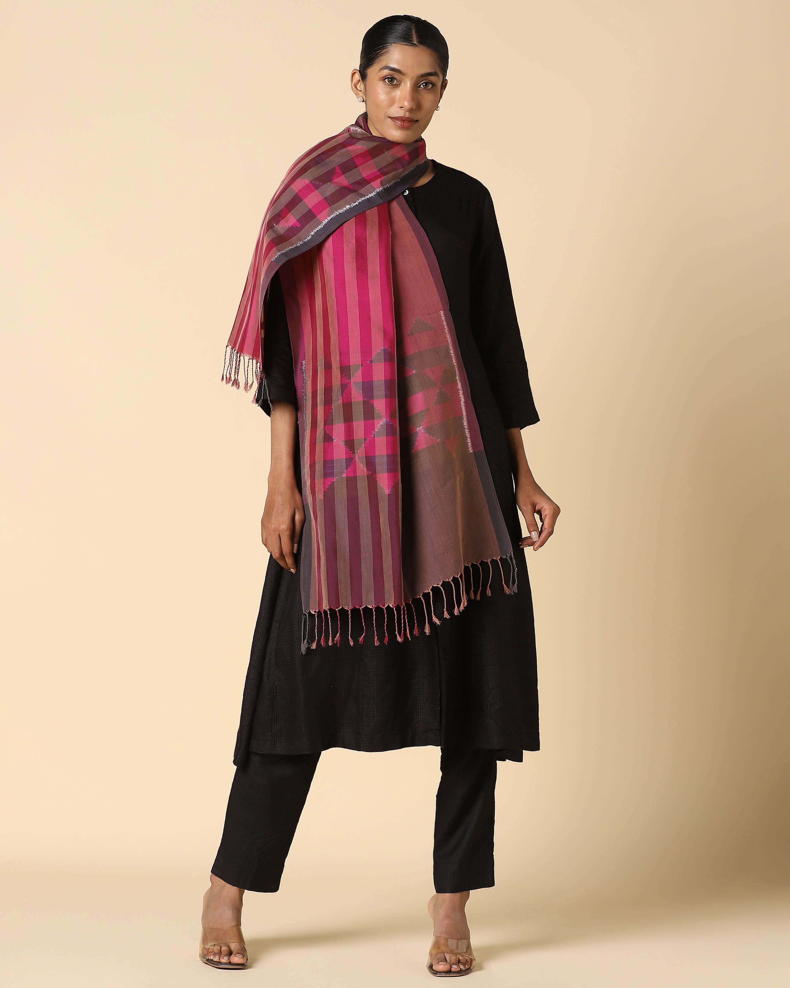 Bob Pochampally Weft Ikat Cotton Silk Stole