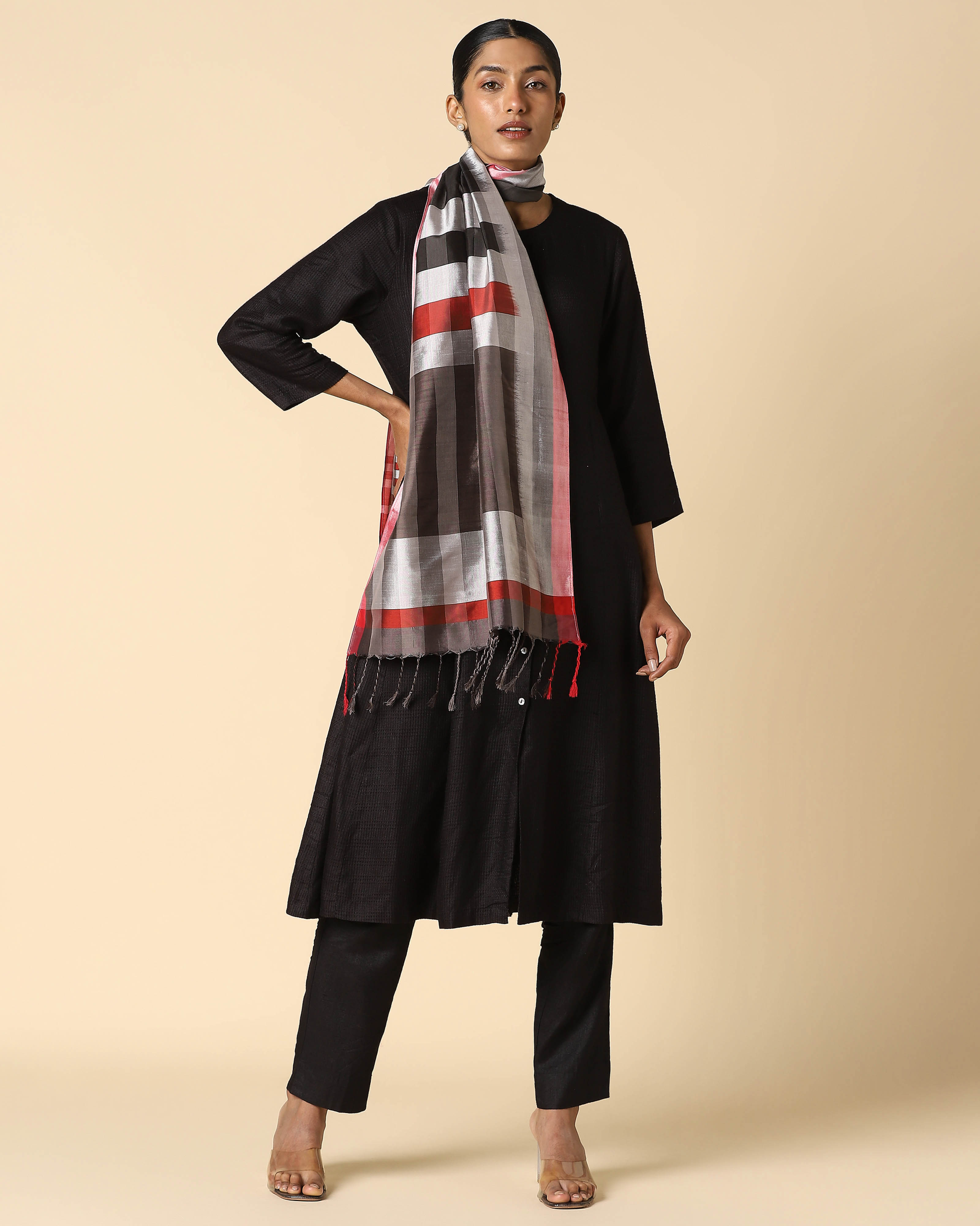 Window Pochampally Weft Ikat Cotton Silk Stole