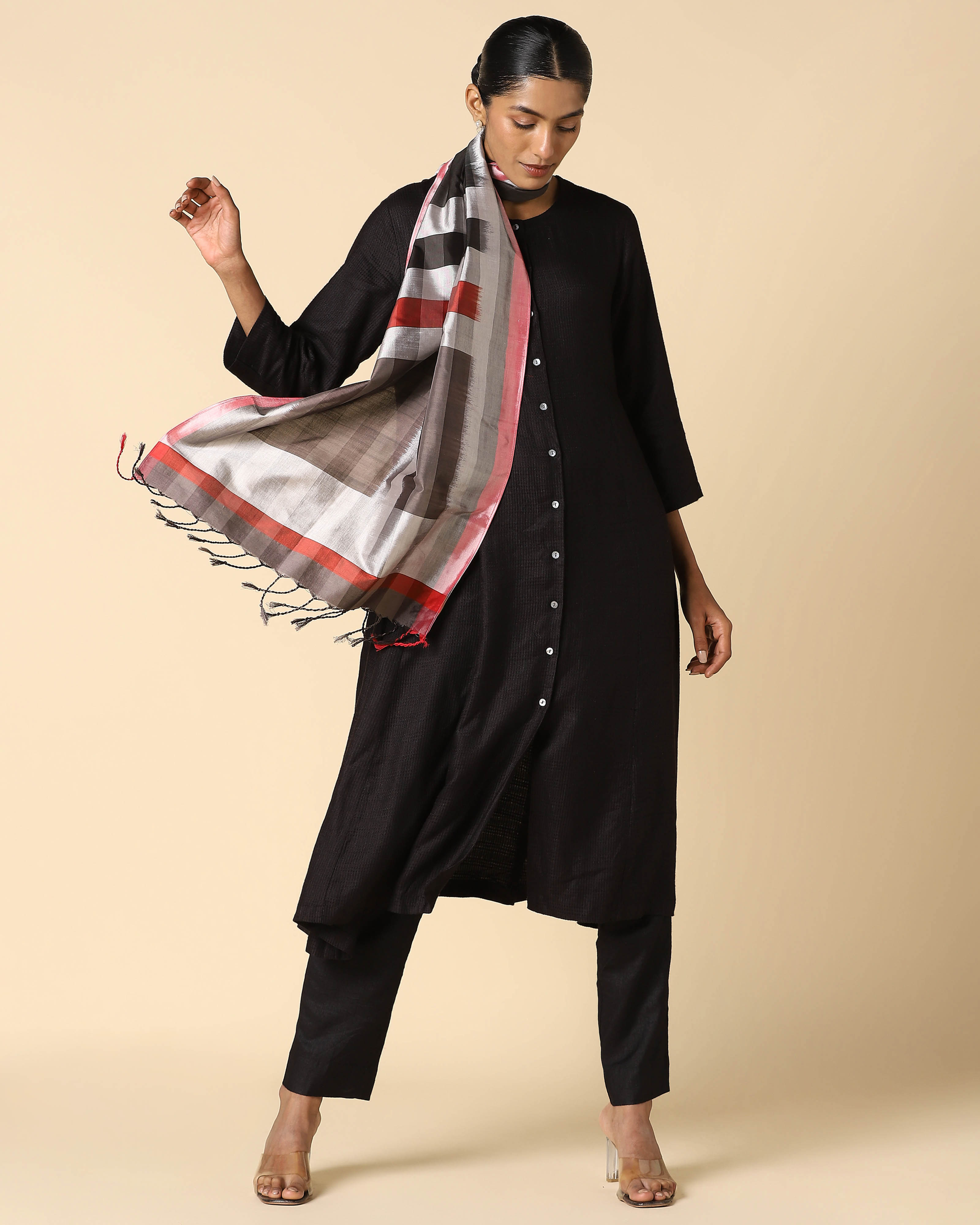 Window Pochampally Weft Ikat Cotton Silk Stole