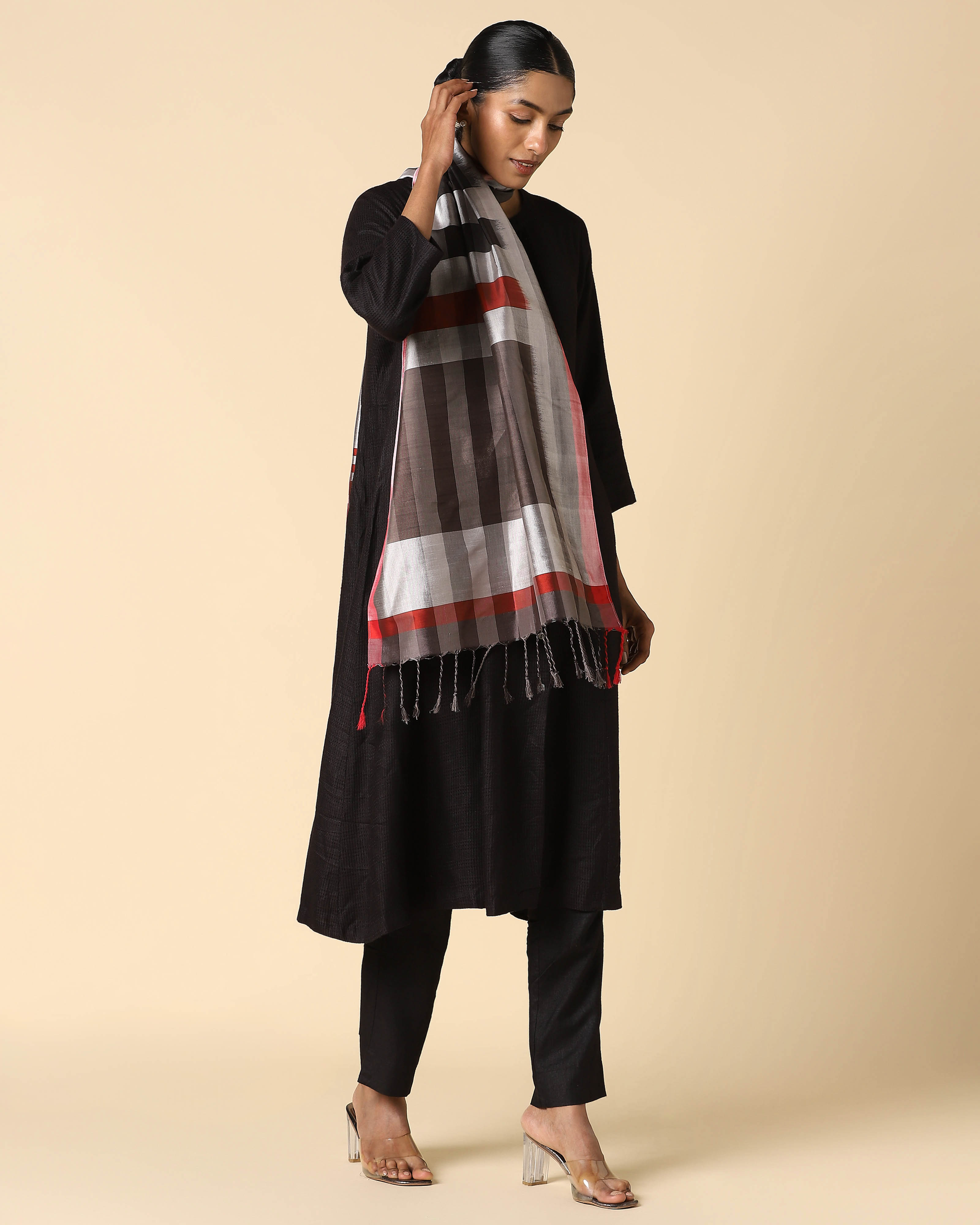 Window Pochampally Weft Ikat Cotton Silk Stole