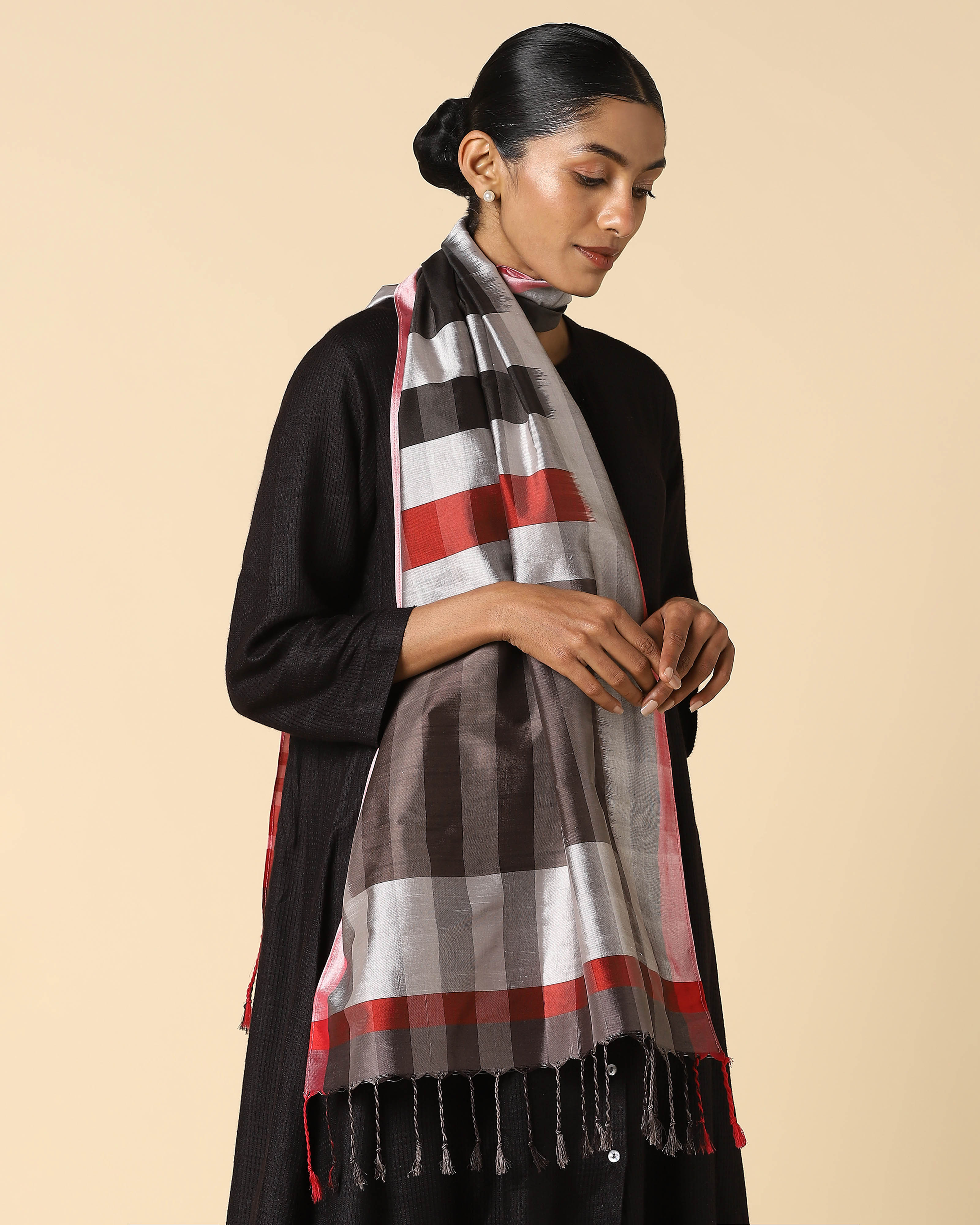 Window Pochampally Weft Ikat Cotton Silk Stole