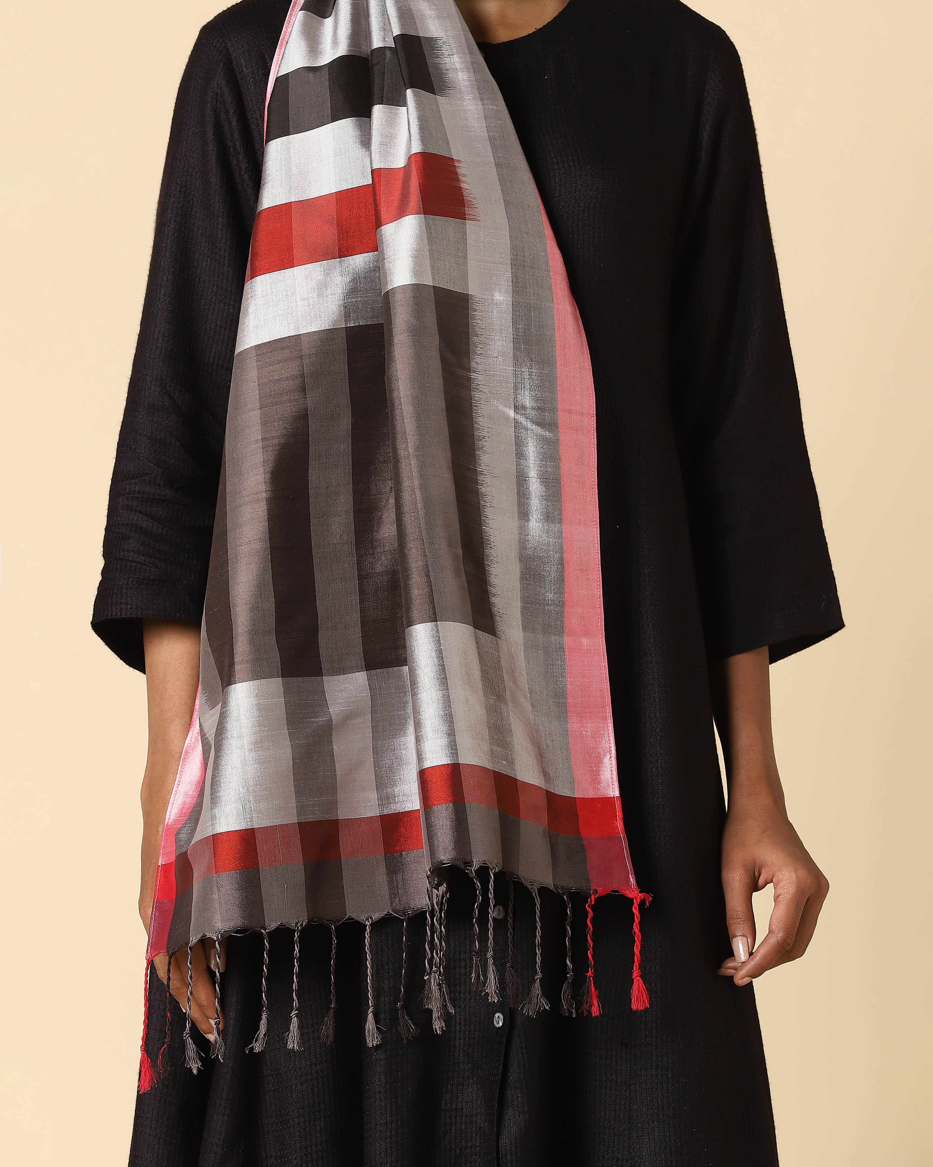 Window Pochampally Weft Ikat Cotton Silk Stole