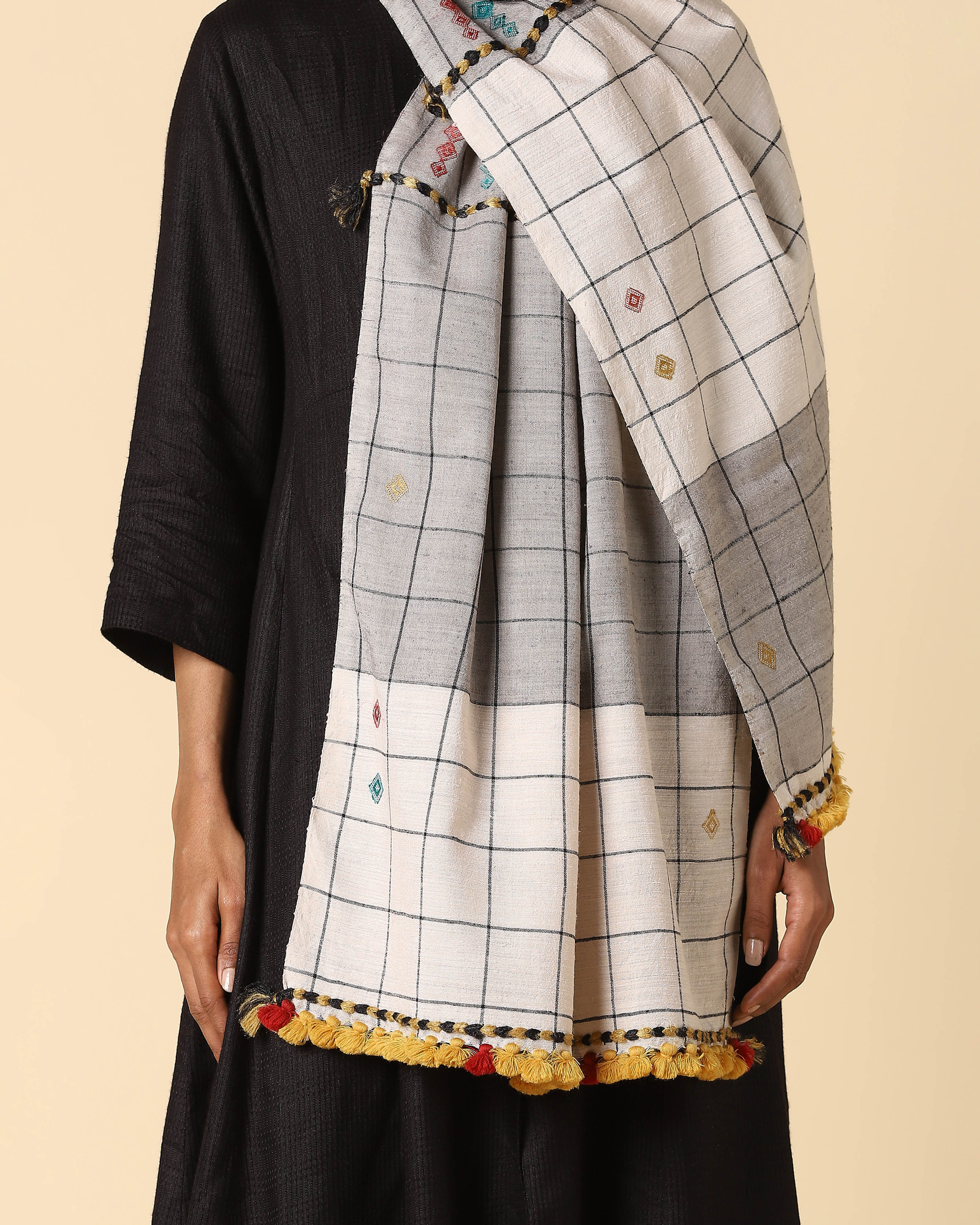 Pia Bhujodi Extra Weft Wool Silk Stole