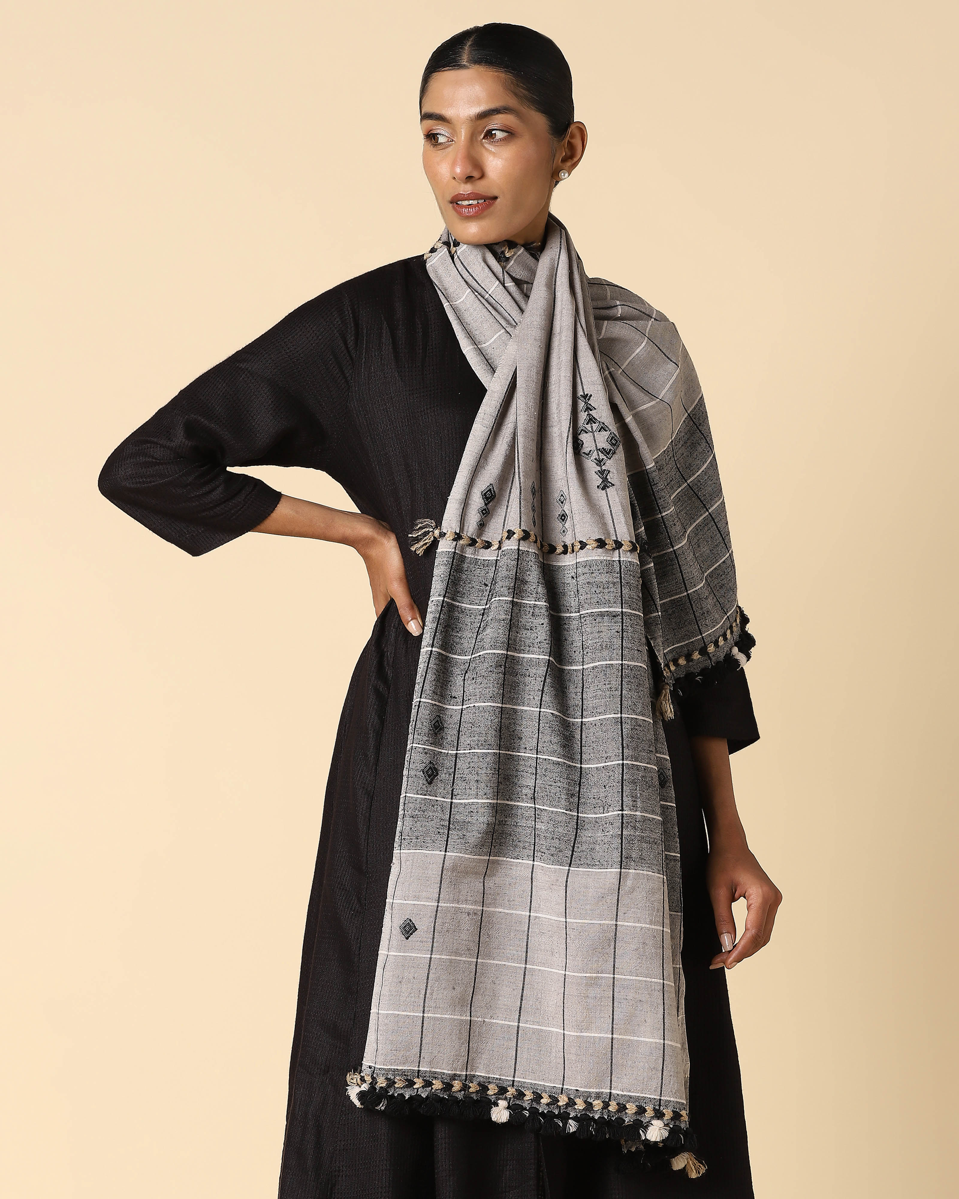 Pia Bhujodi Extra Weft Wool Silk Stole