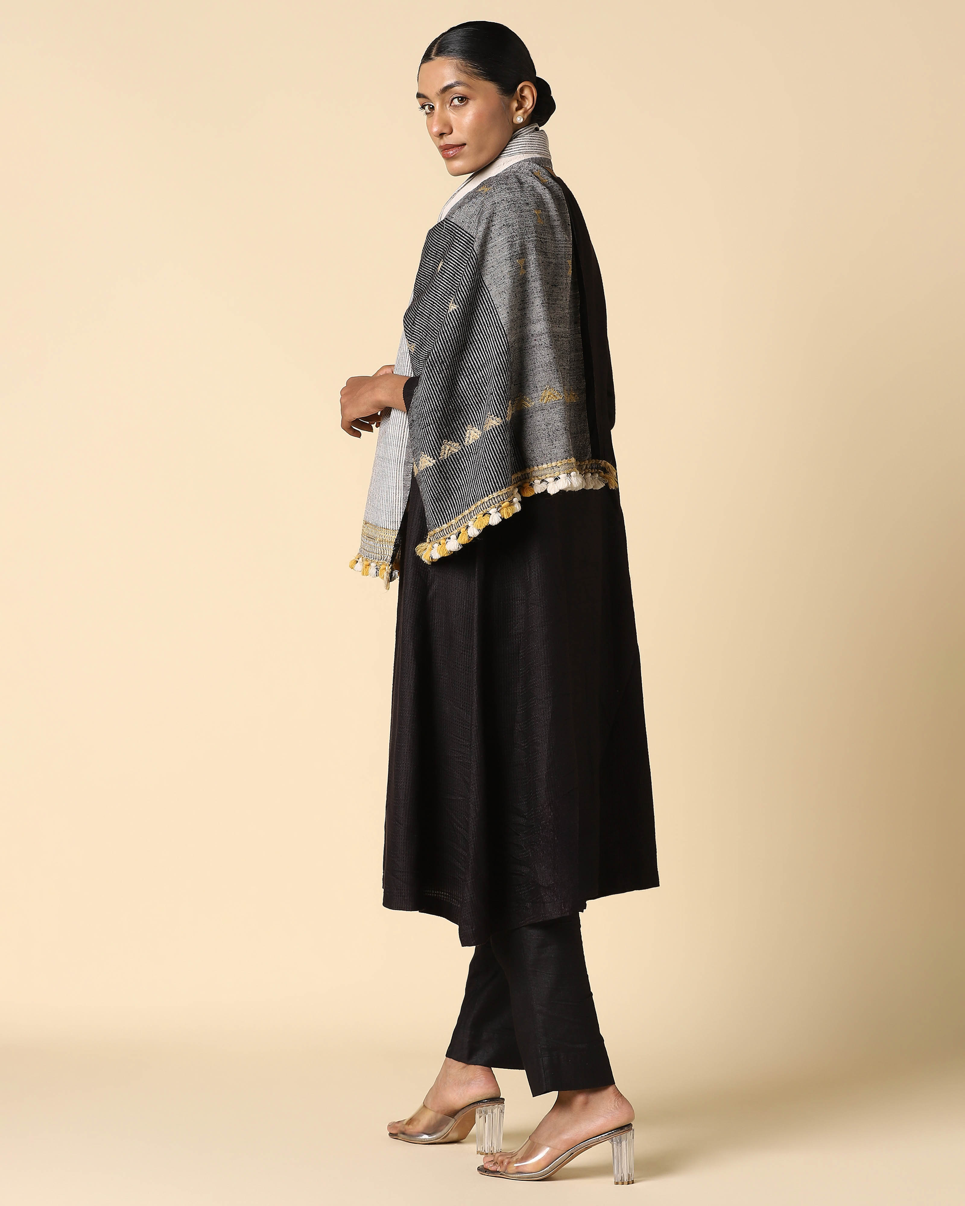 Zoji Bhujodi Extra Weft Wool Silk Stole