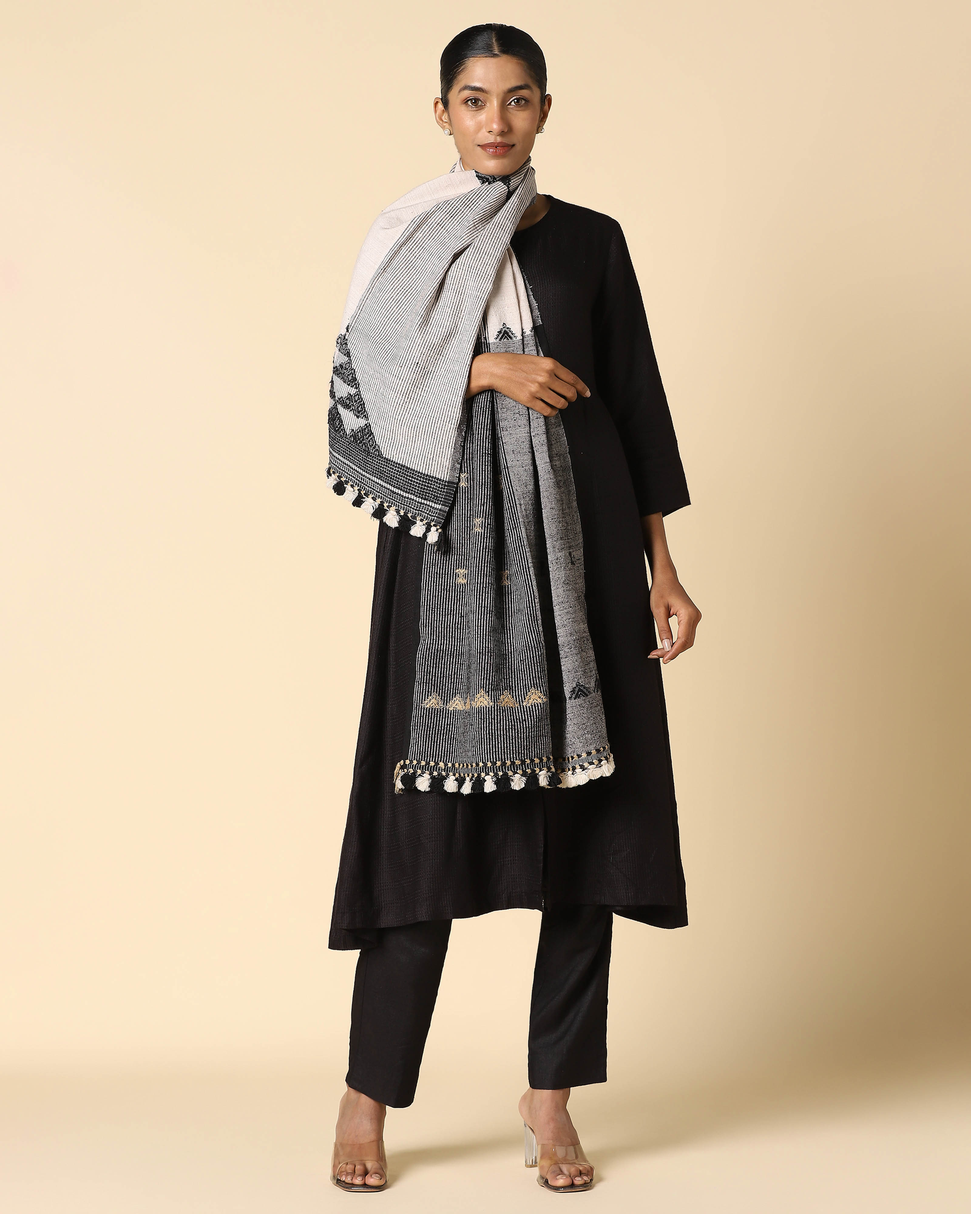 Zoji Bhujodi Extra Weft Wool Silk Stole