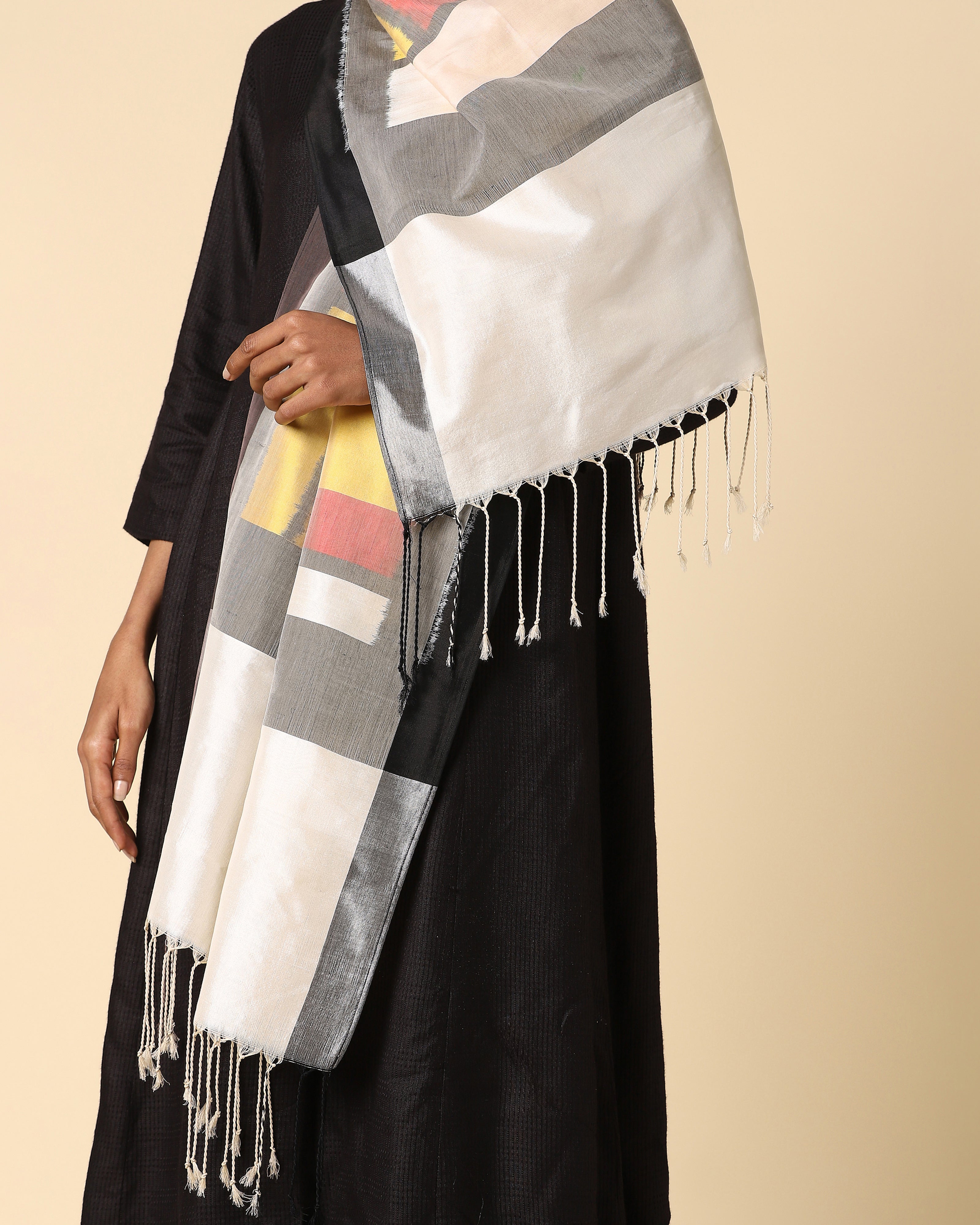Fenetre Pochampally Weft Ikat Cotton Silk Stole