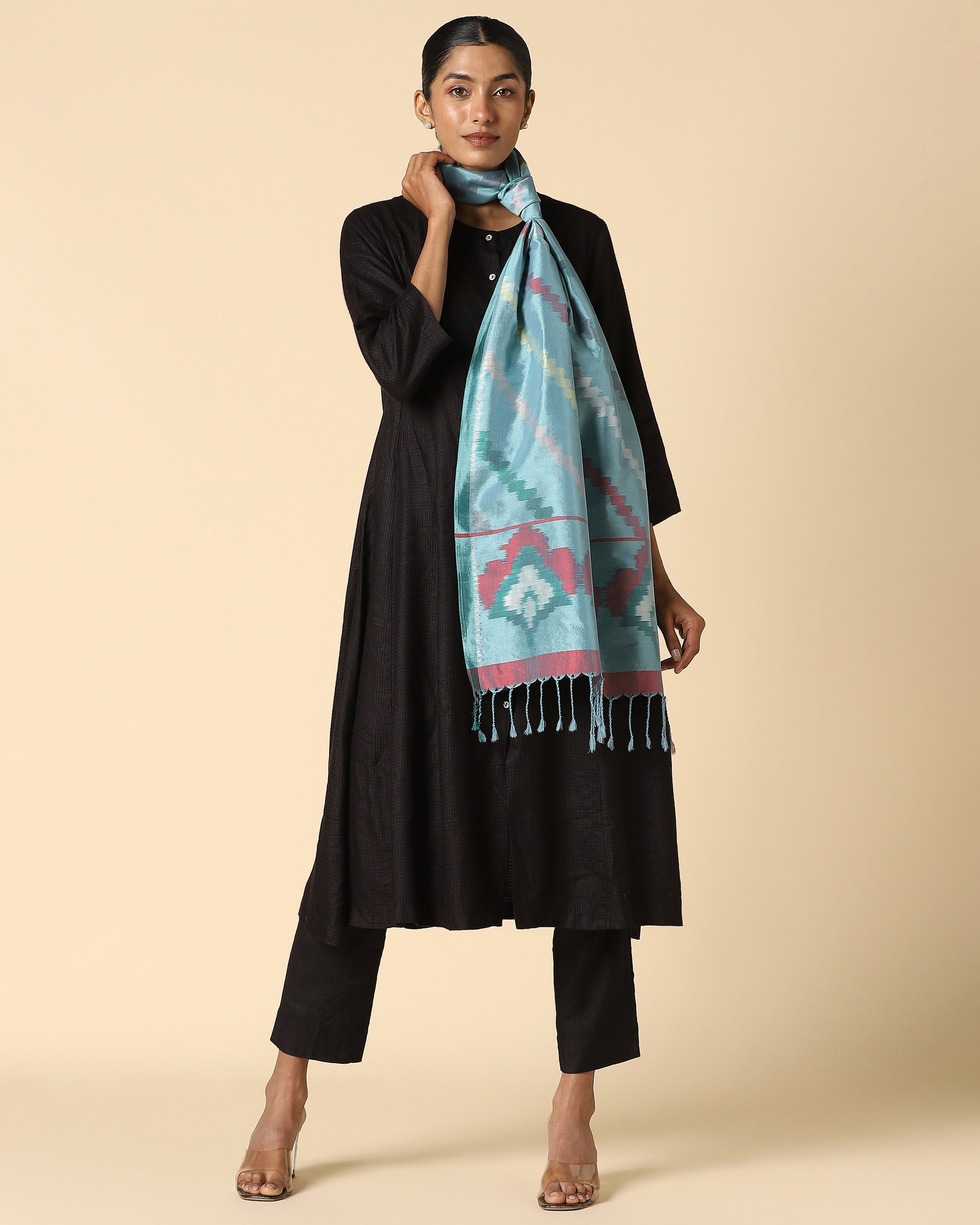 Eugine Pochampally Weft Ikat Cotton Silk Stole