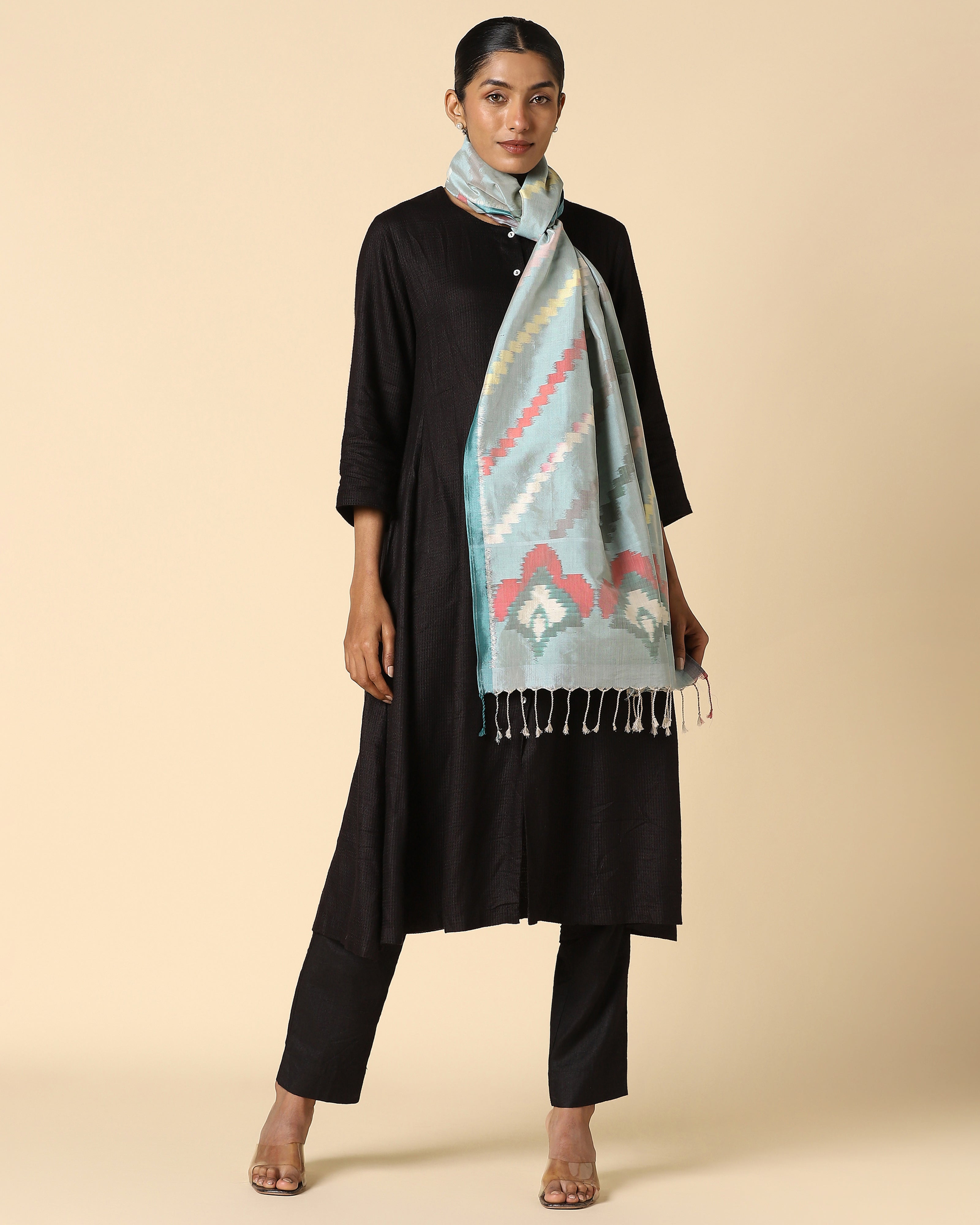 Eugine Pochampally Weft Ikat Cotton Silk Stole