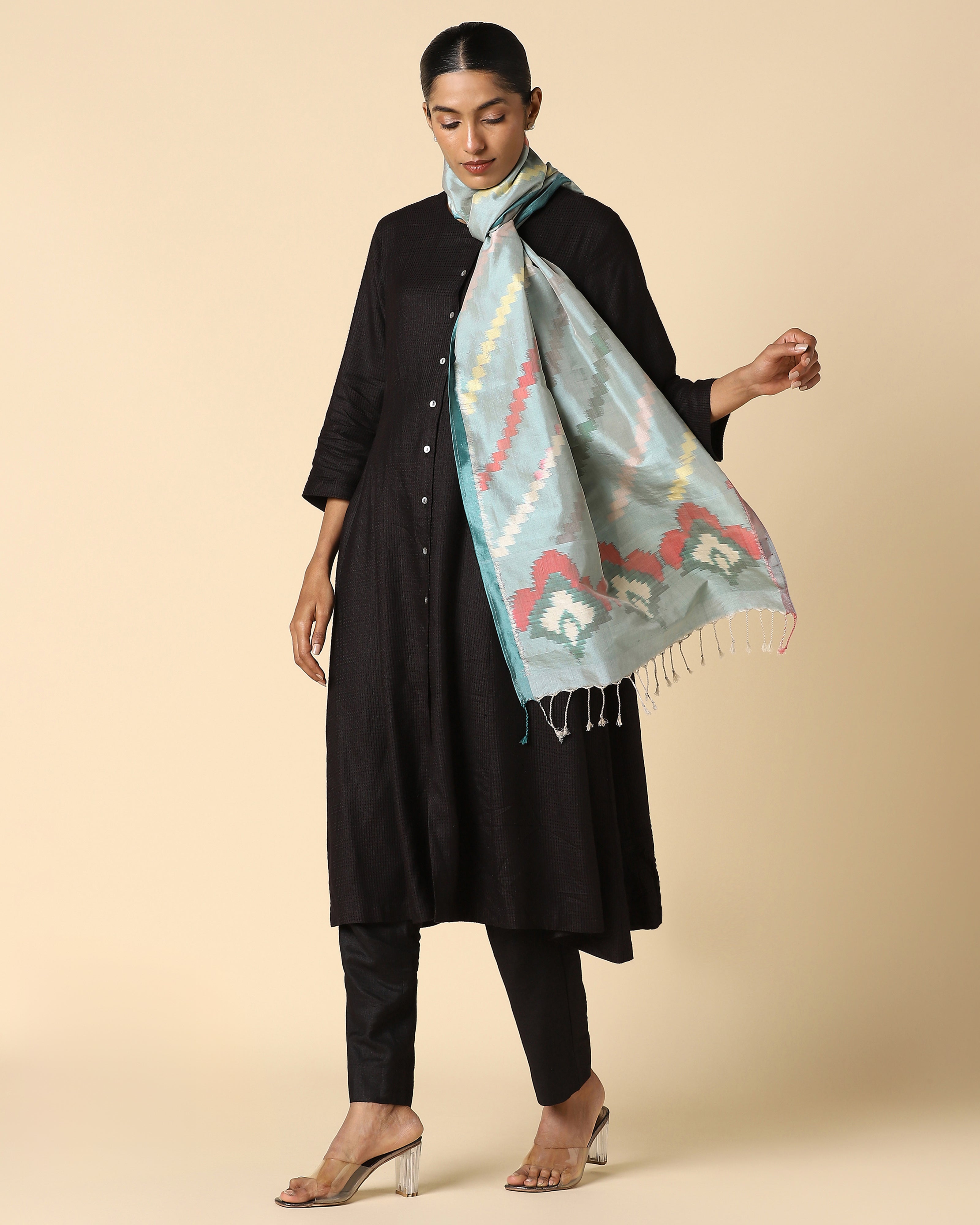Eugine Pochampally Weft Ikat Cotton Silk Stole