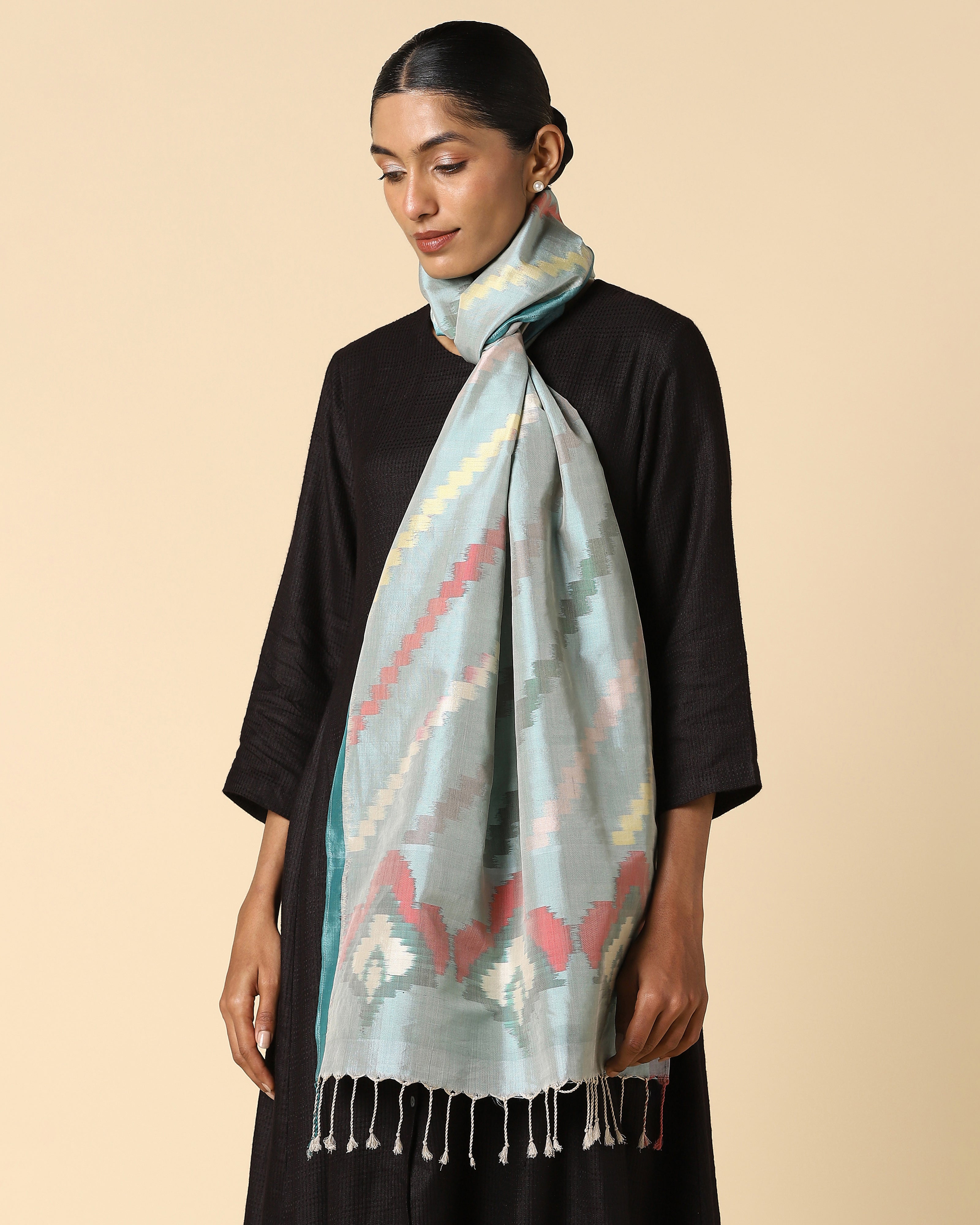 Eugine Pochampally Weft Ikat Cotton Silk Stole