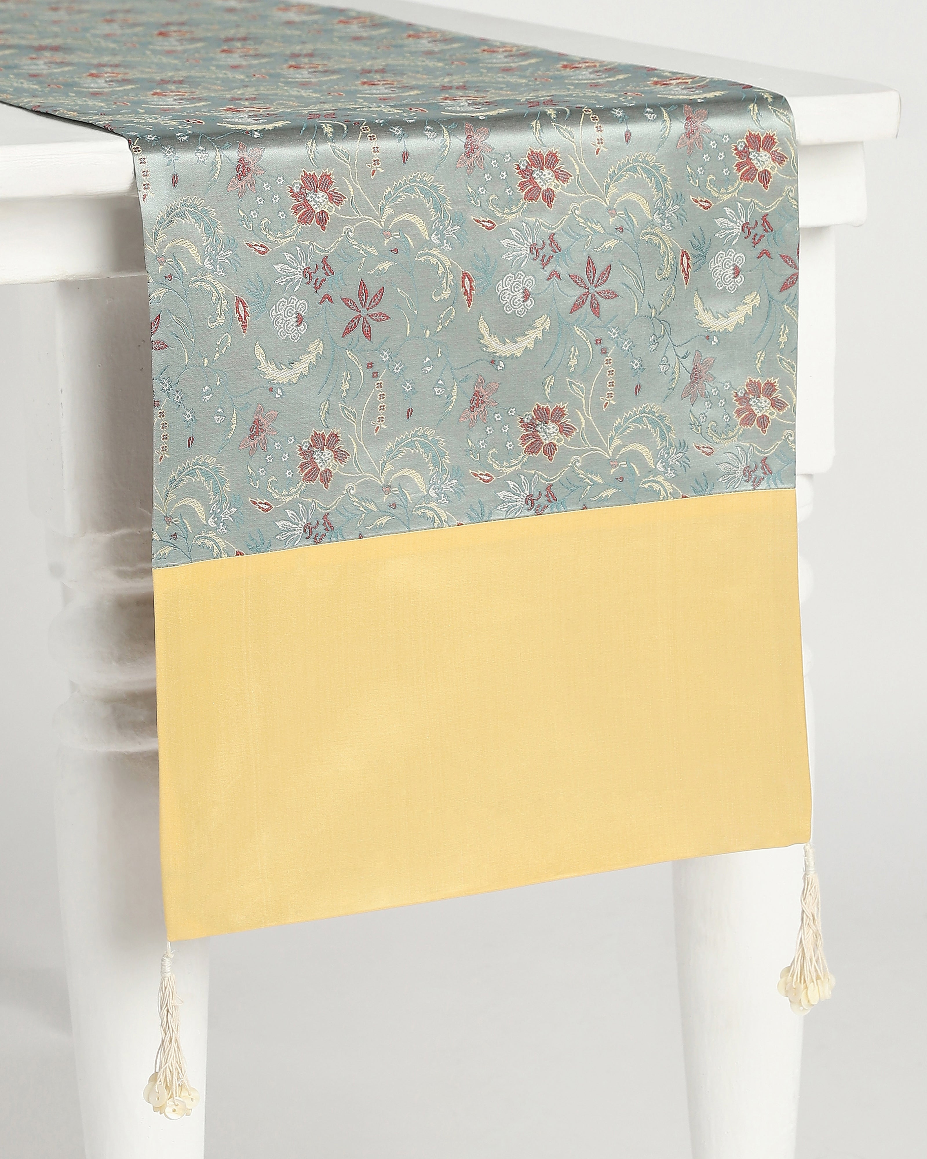 Elite Banarasi Tanchoi Silk Table Runner