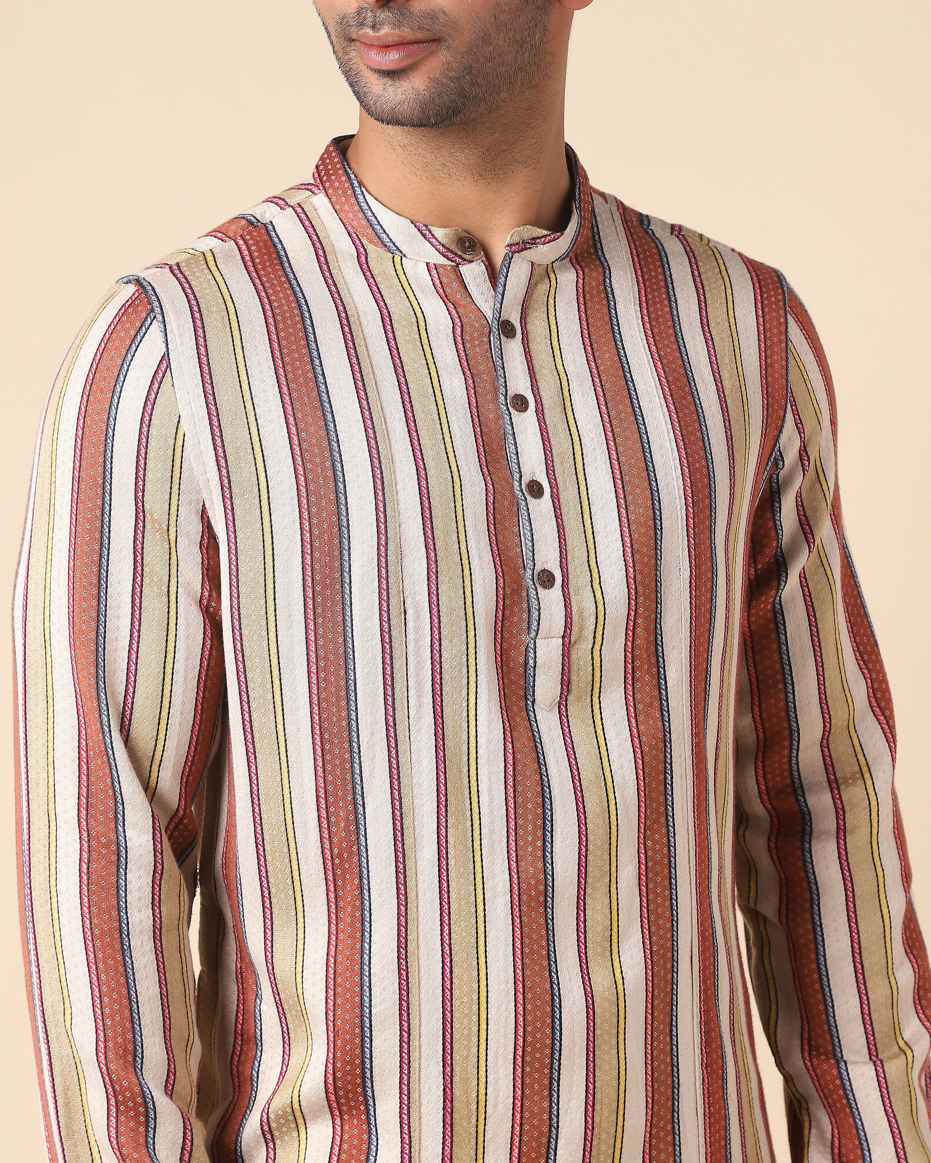 Niram Bhujodi Mashru Viscose Cotton Men's Kurta