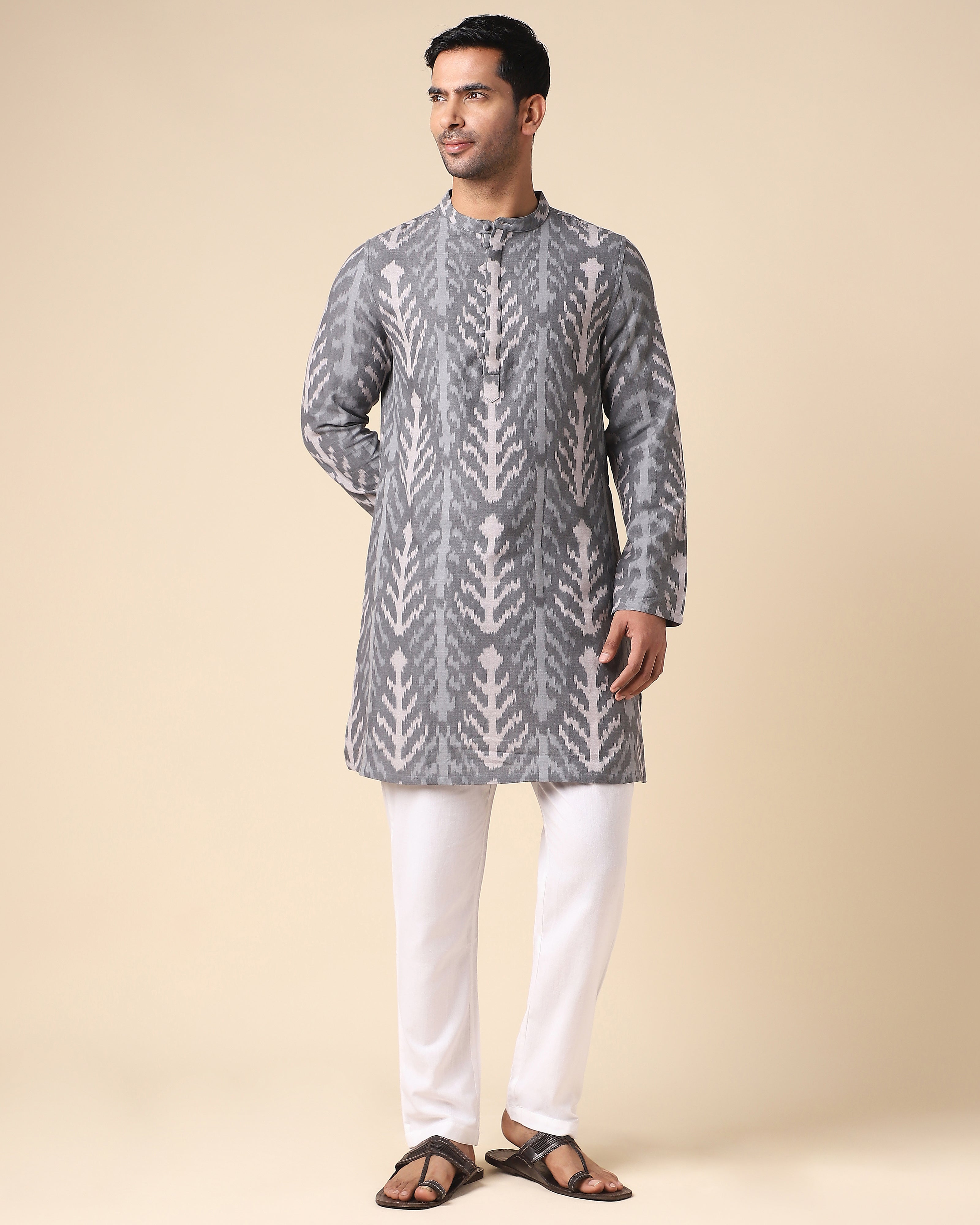 Aarush Pochampally Warp Ikat Cotton Men's Kurta
