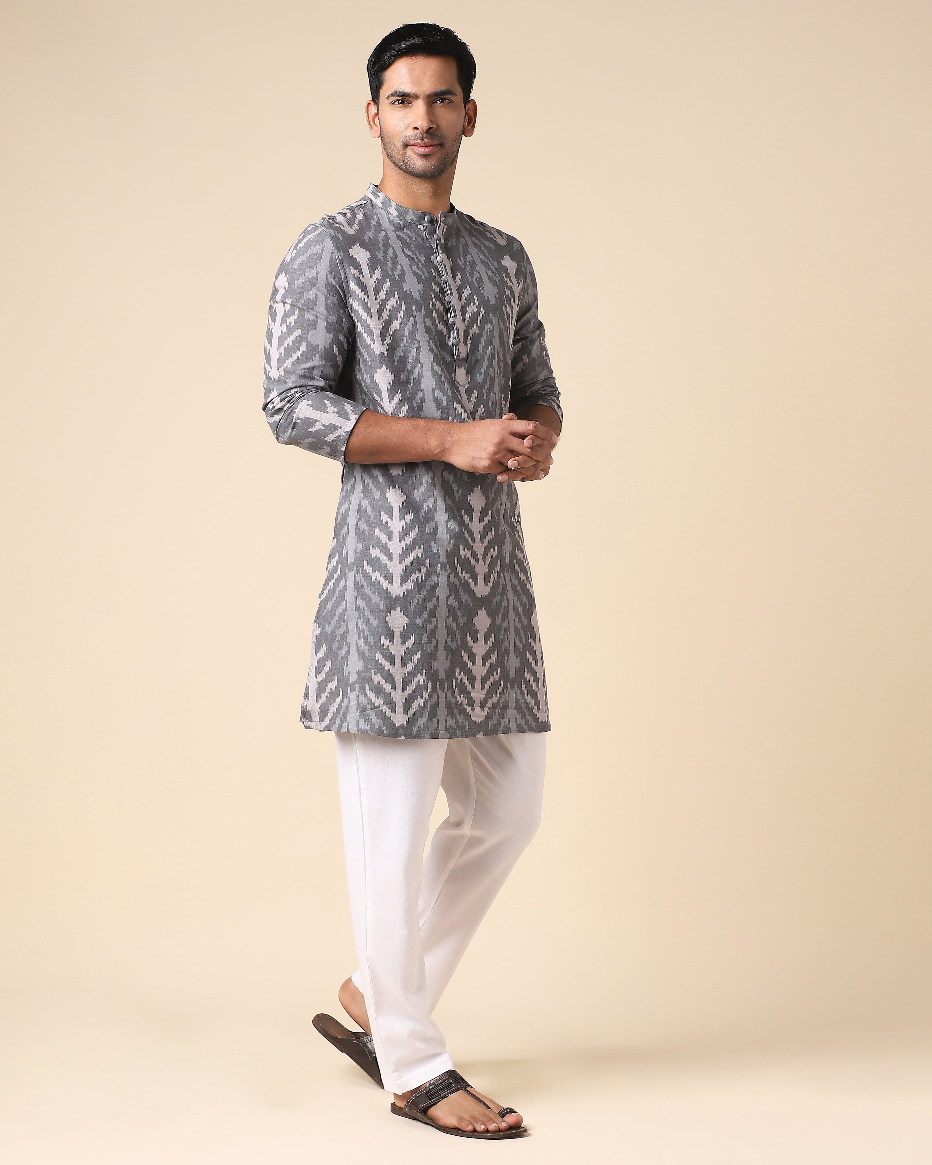 Aarush Pochampally Warp Ikat Cotton Men's Kurta