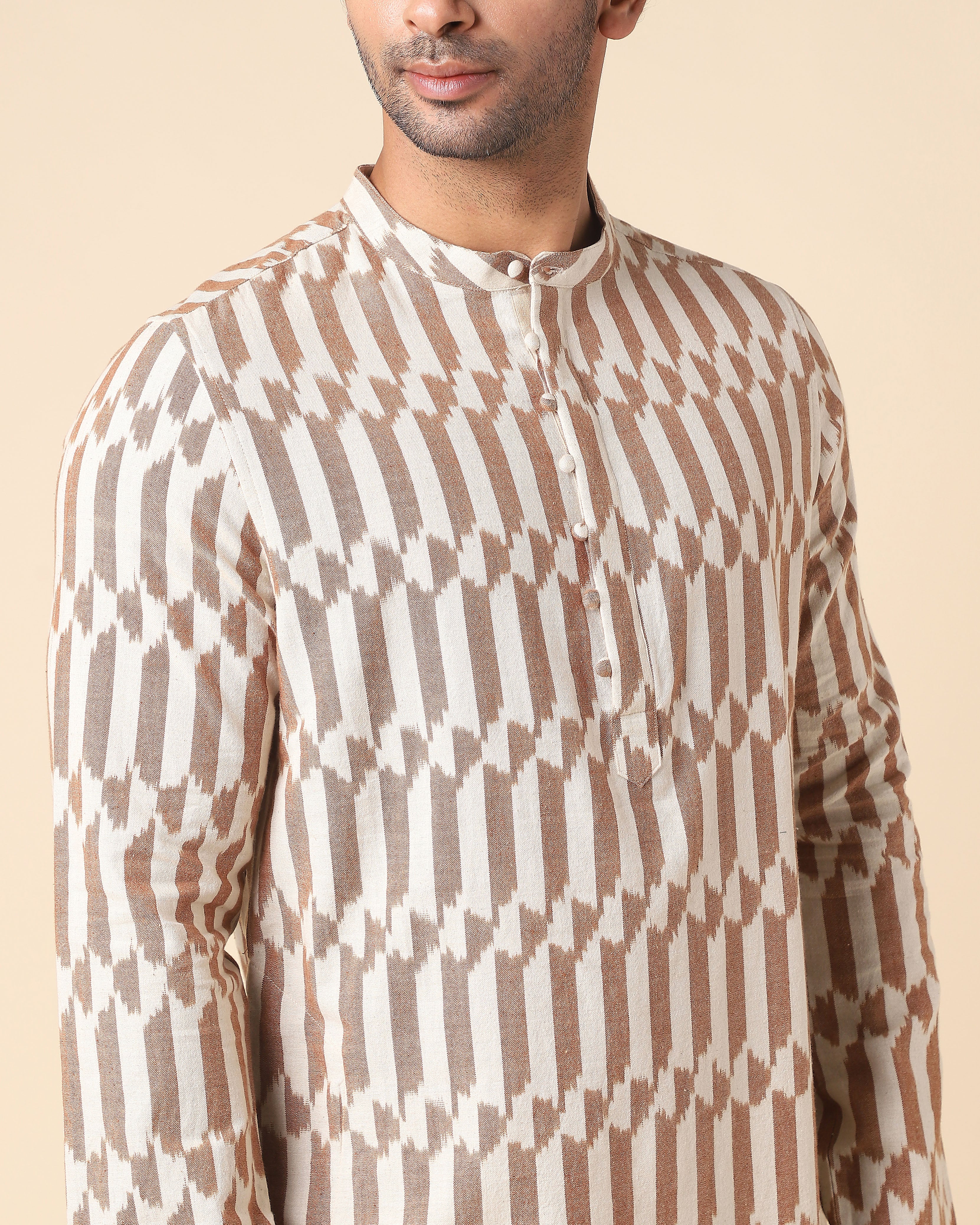 Arfaz Pochampally Warp Ikat Cotton Men's Kurta