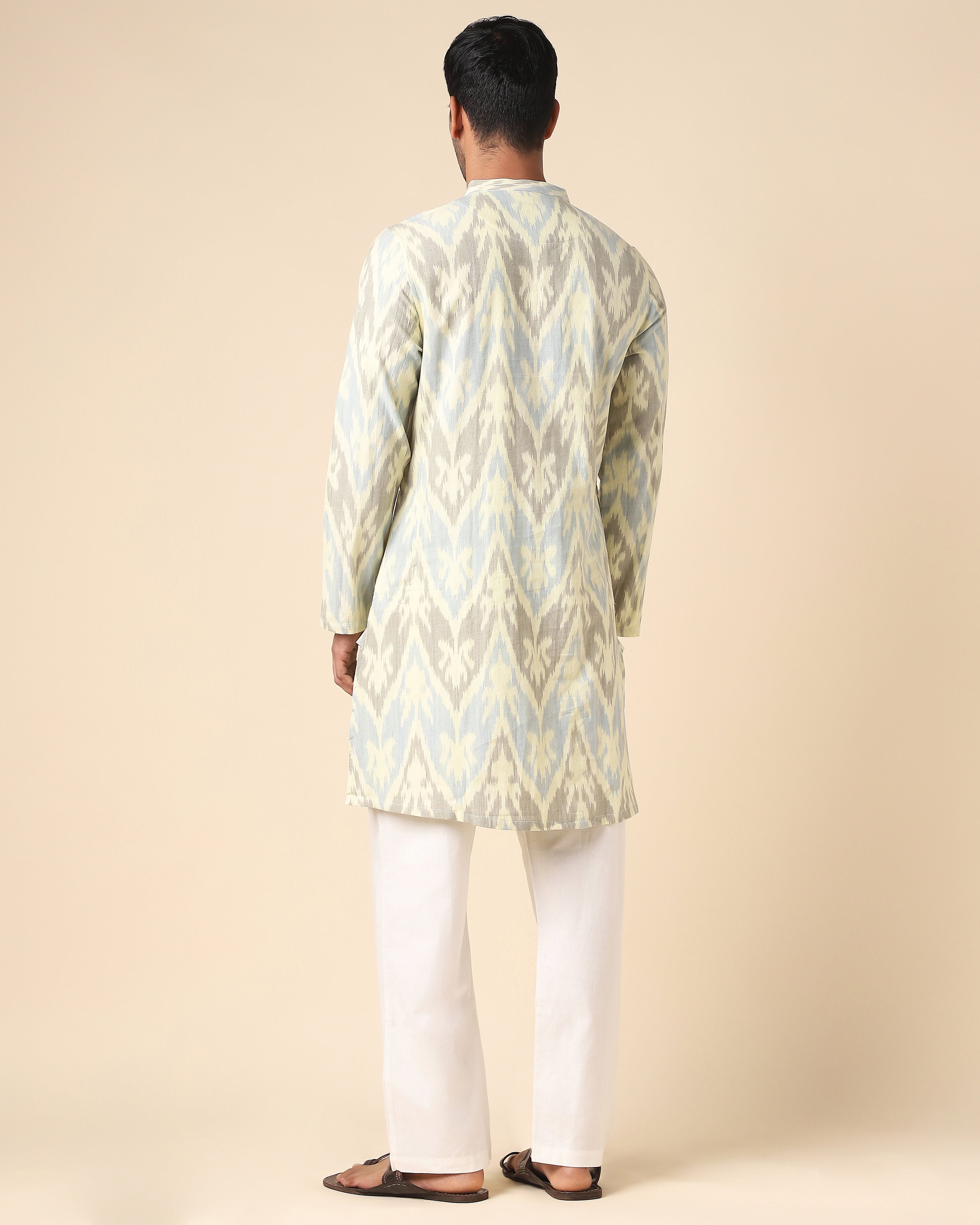 Soram Pochampally Warp Ikat Silk Cotton Men's Kurta