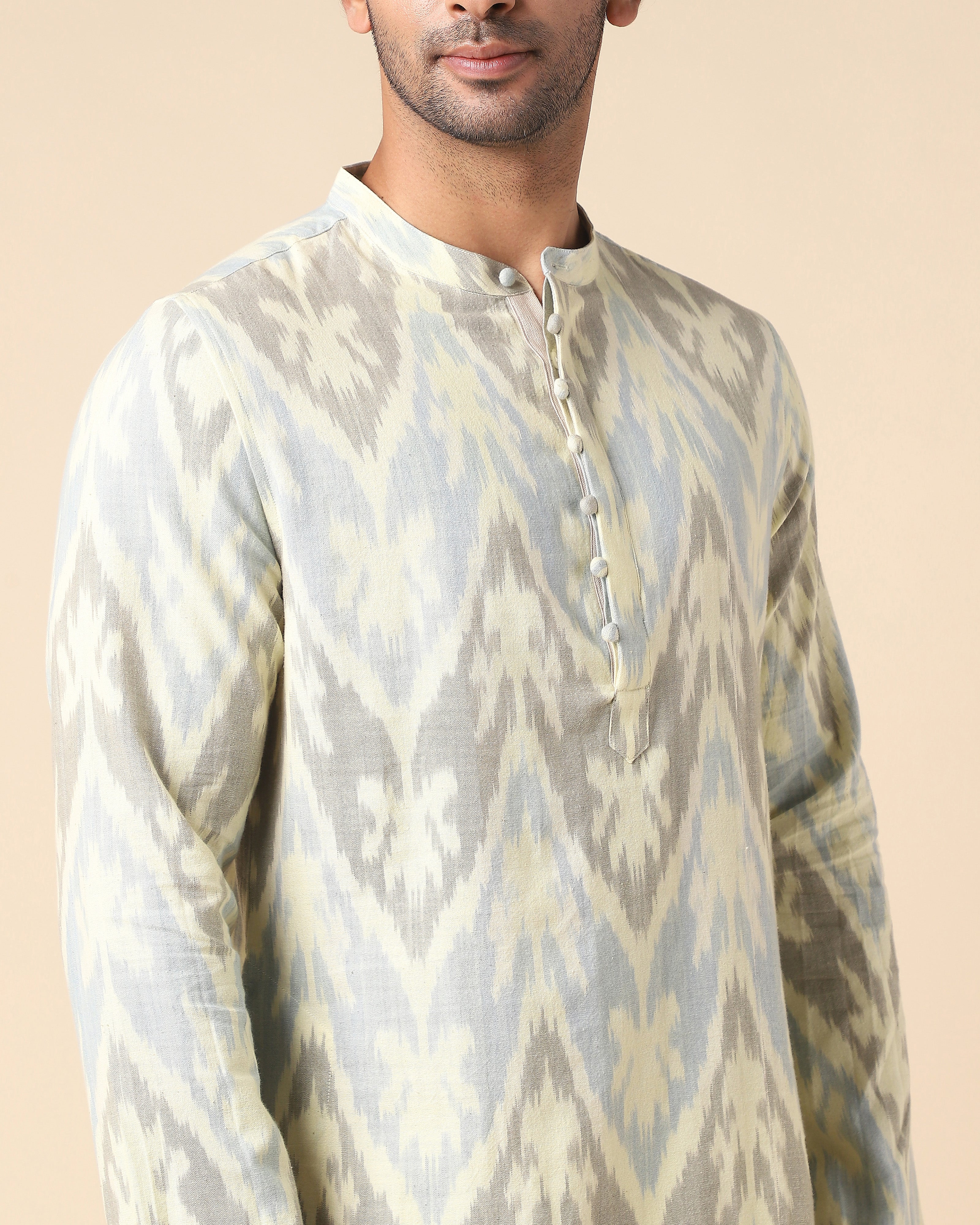 Soram Pochampally Warp Ikat Silk Cotton Men's Kurta