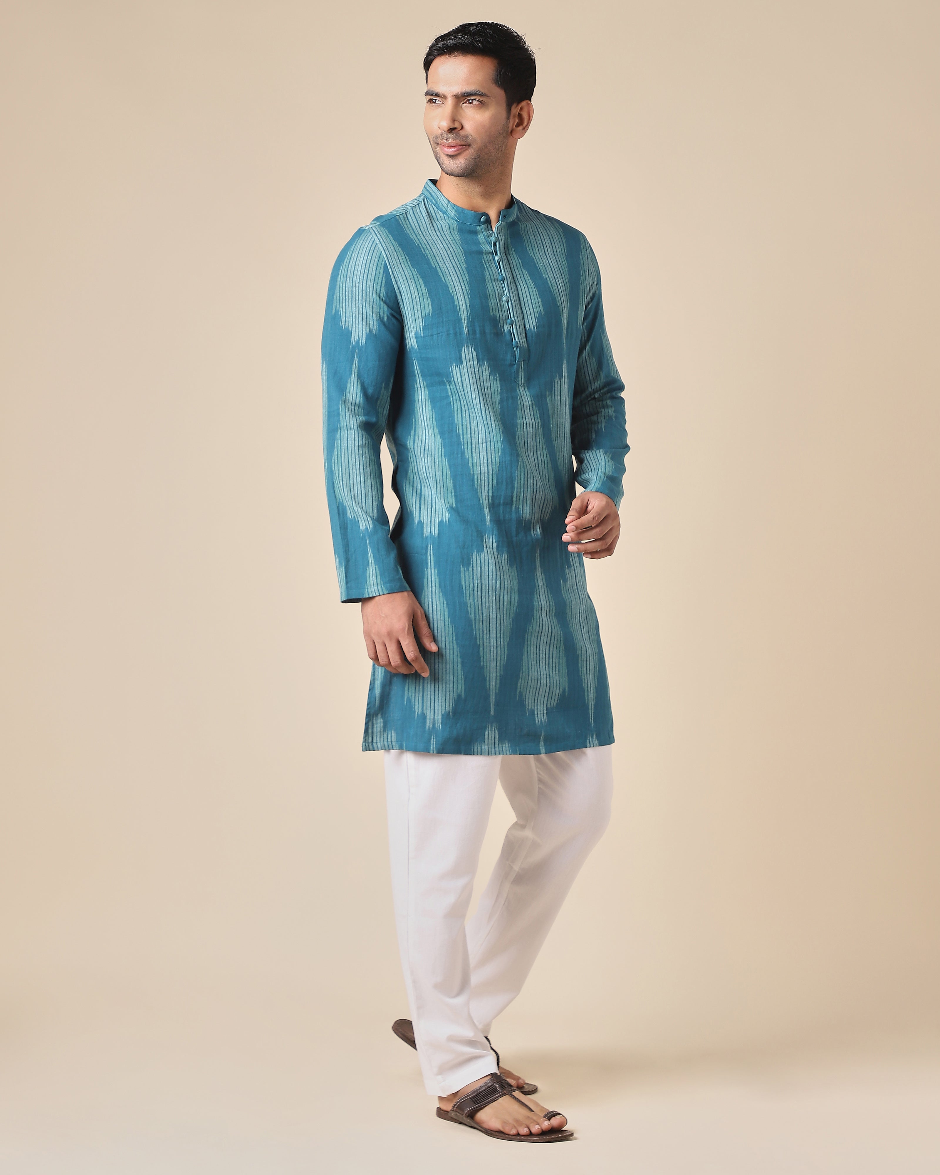 Param Pochampally Weft Ikat Cotton Men's Kurta