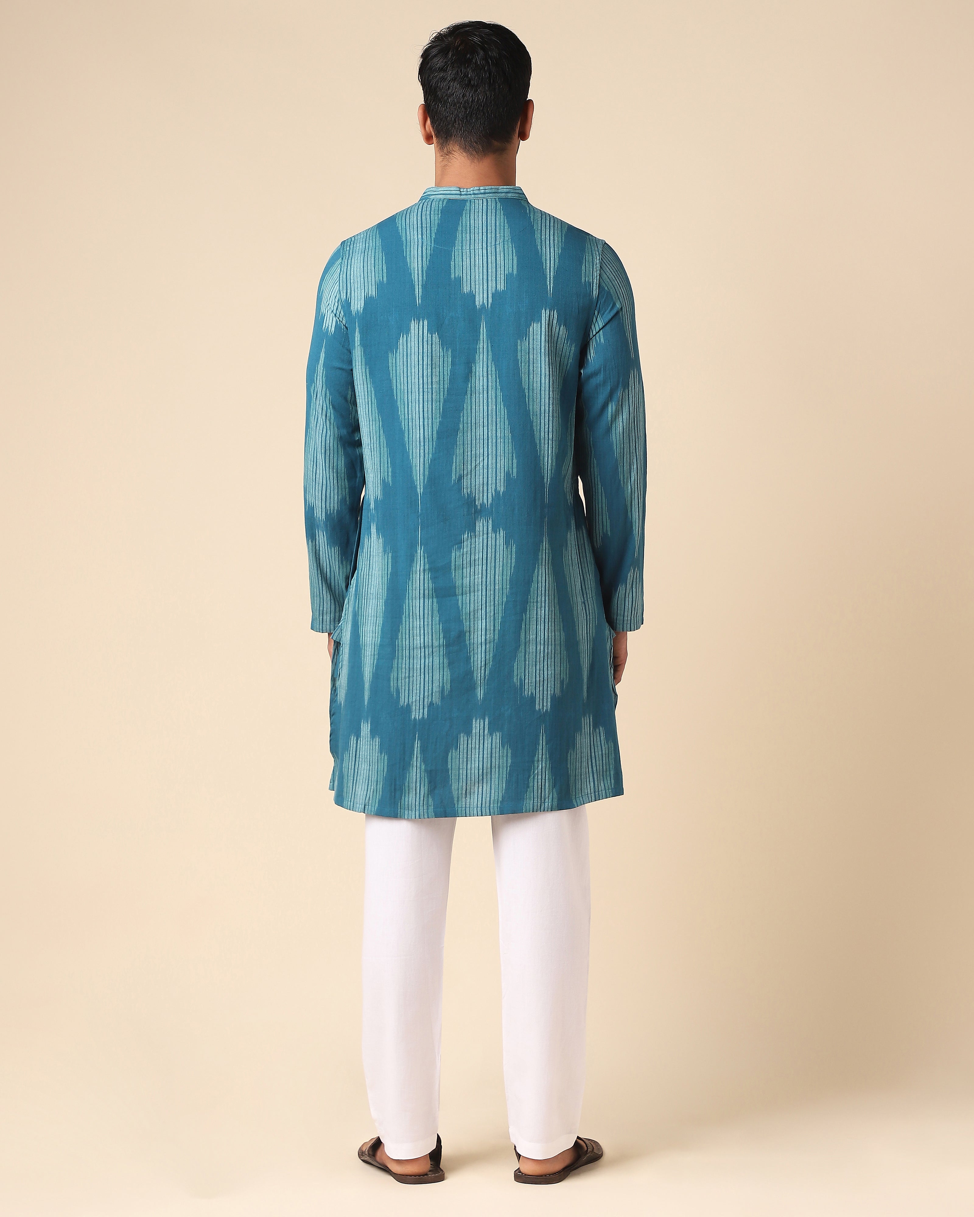 Param Pochampally Weft Ikat Cotton Men's Kurta