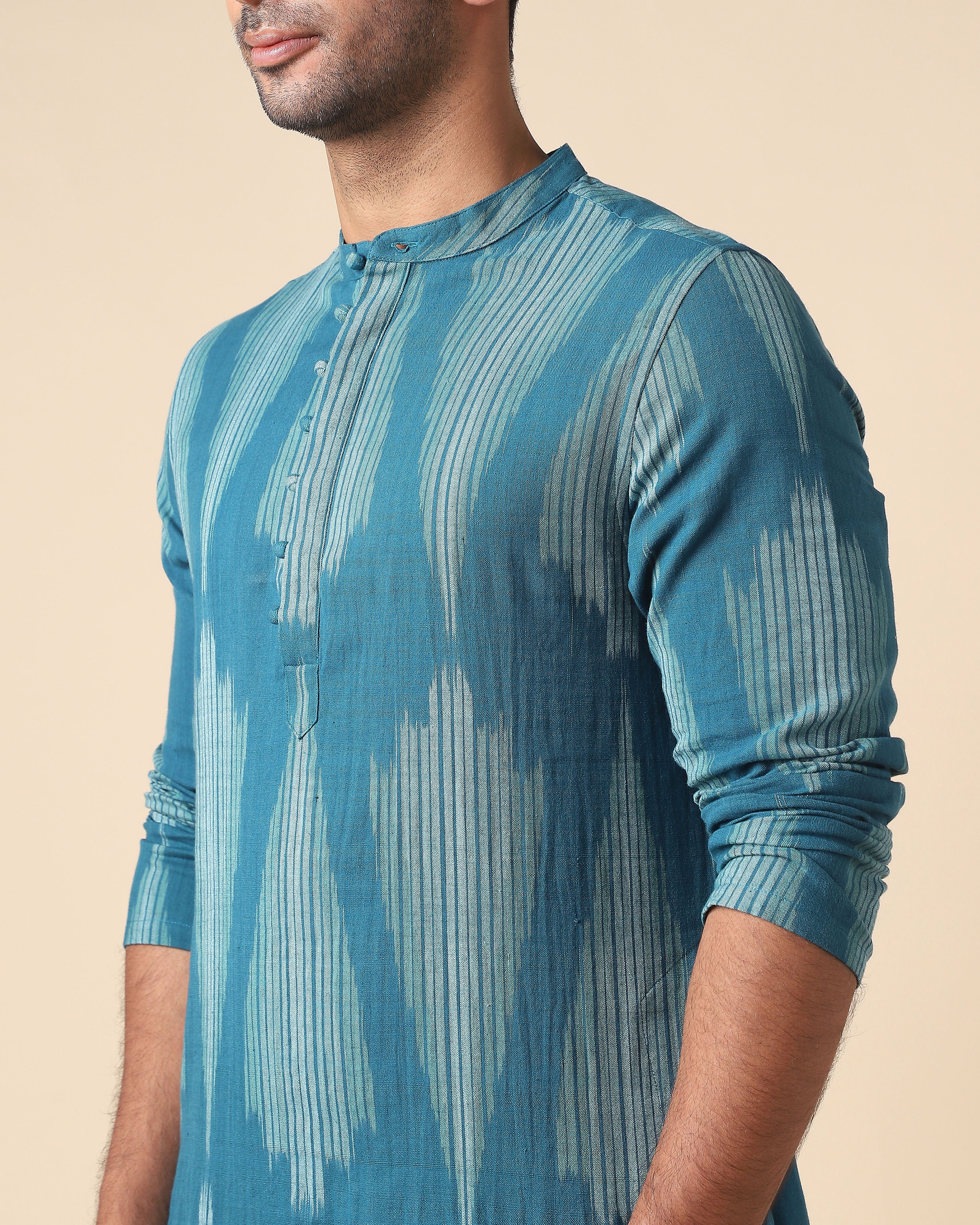 Param Pochampally Weft Ikat Cotton Men's Kurta