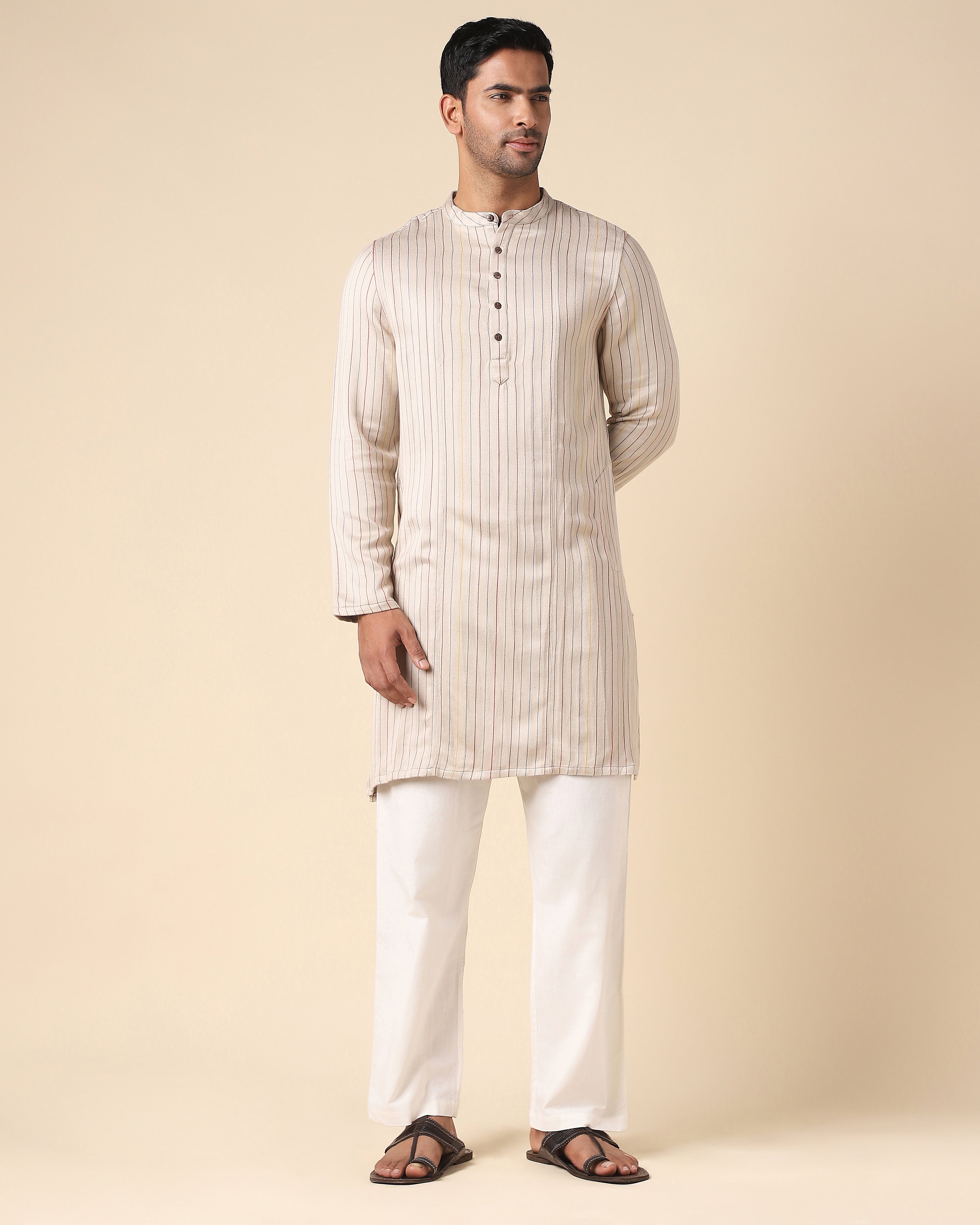 Jayant Bhujodi Mashru Viscose Cotton Men's Kurta