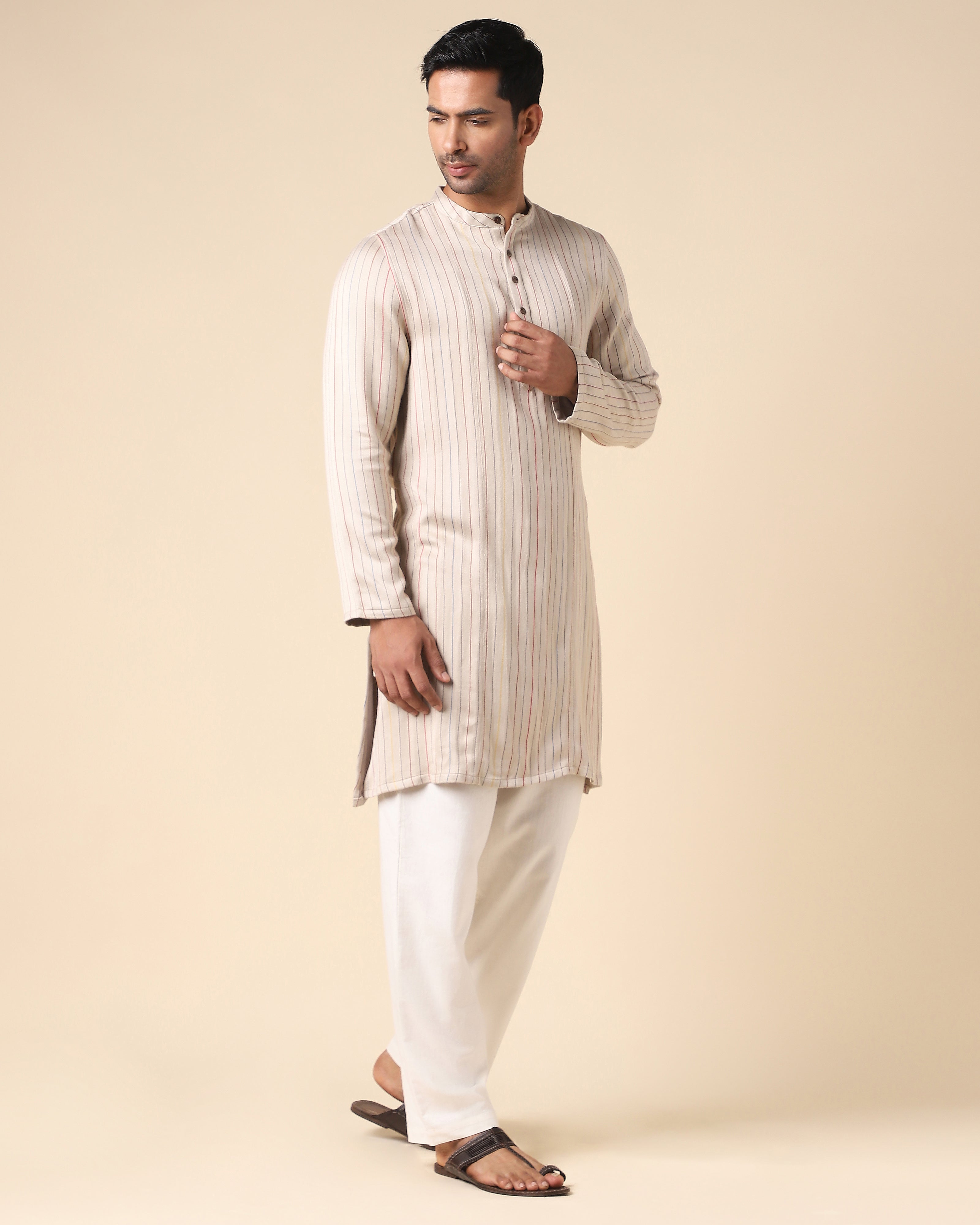 Jayant Bhujodi Mashru Viscose Cotton Men's Kurta