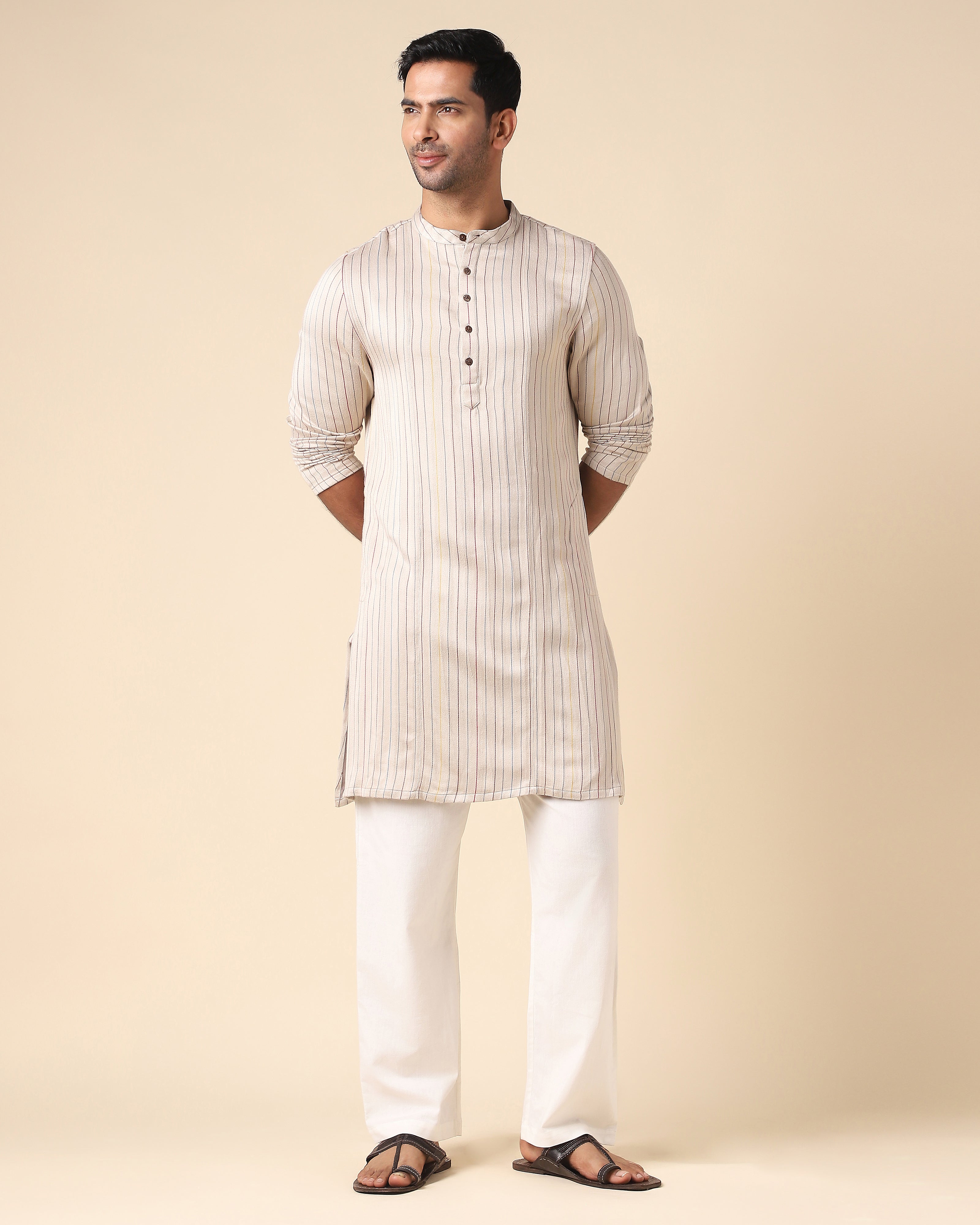 Jayant Bhujodi Mashru Viscose Cotton Men's Kurta