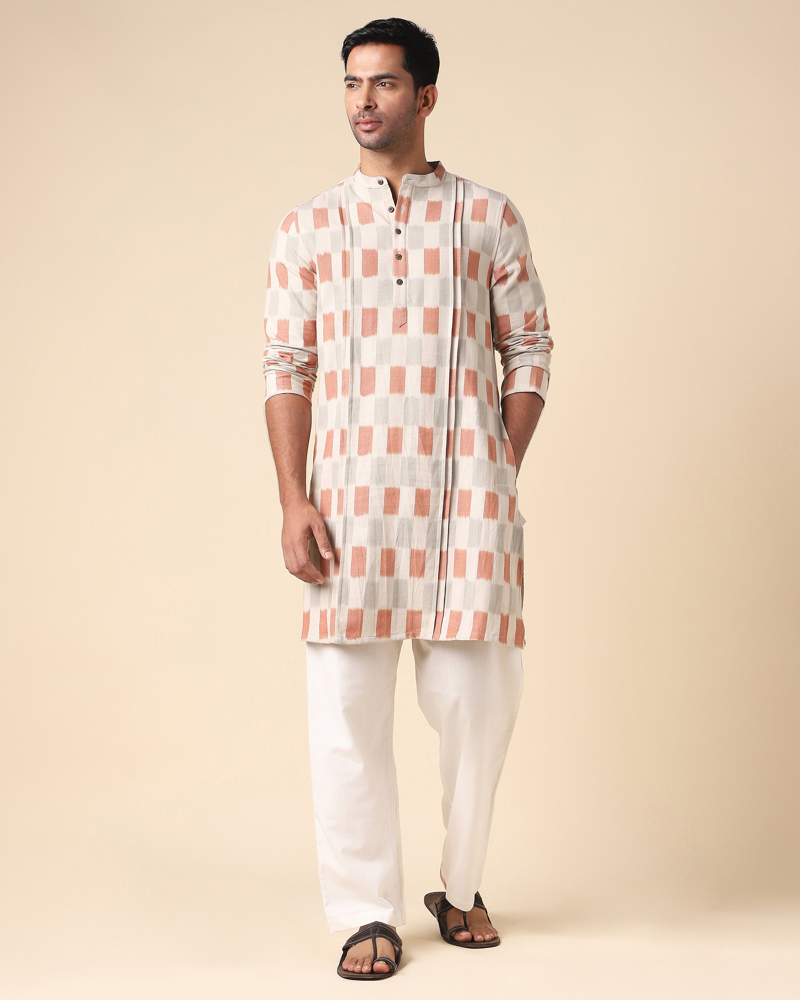 Enayat Pochampally Warp Ikat Cotton Men's Kurta