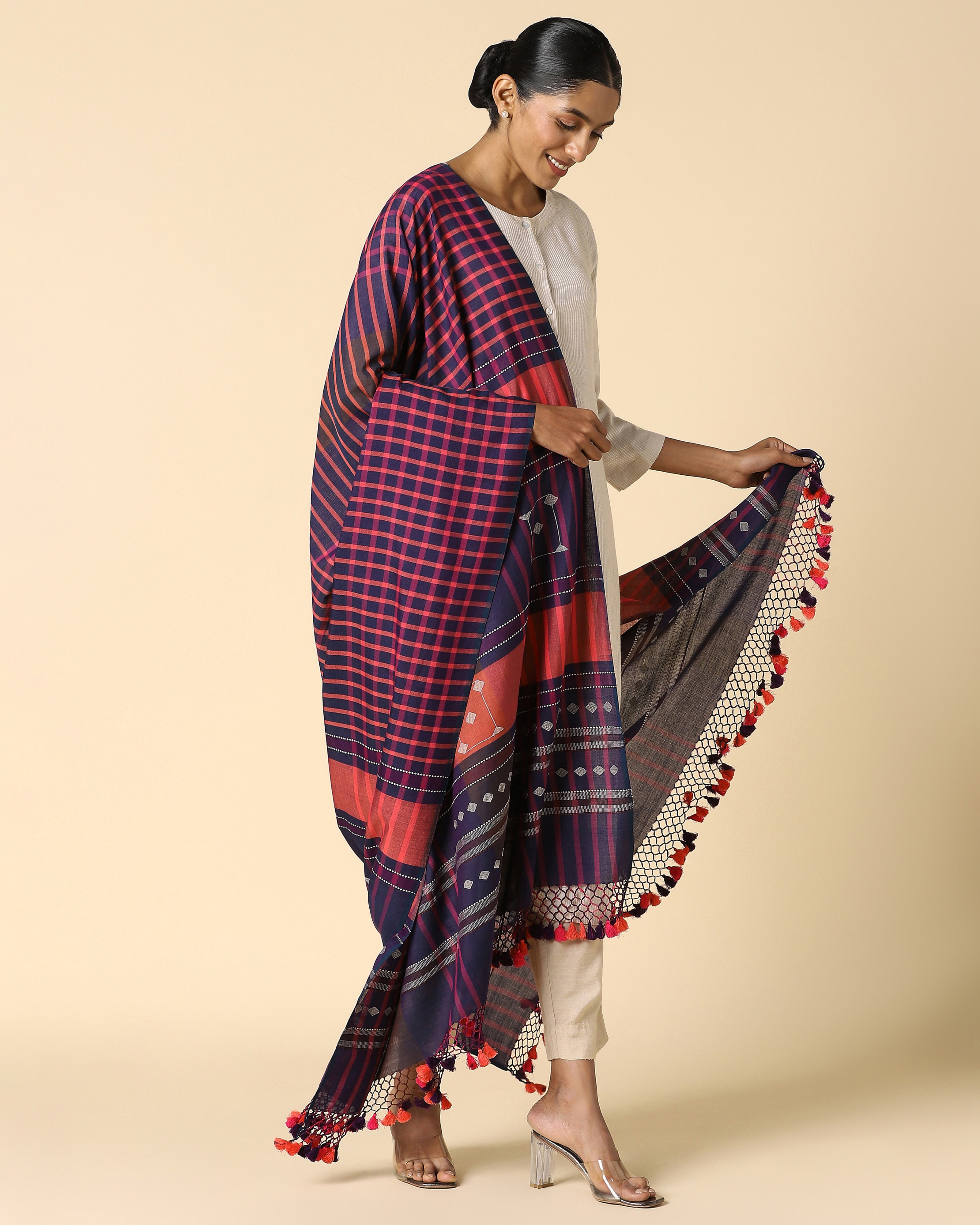 Chaupar Bhujodi Extra Weft Cotton Dupatta