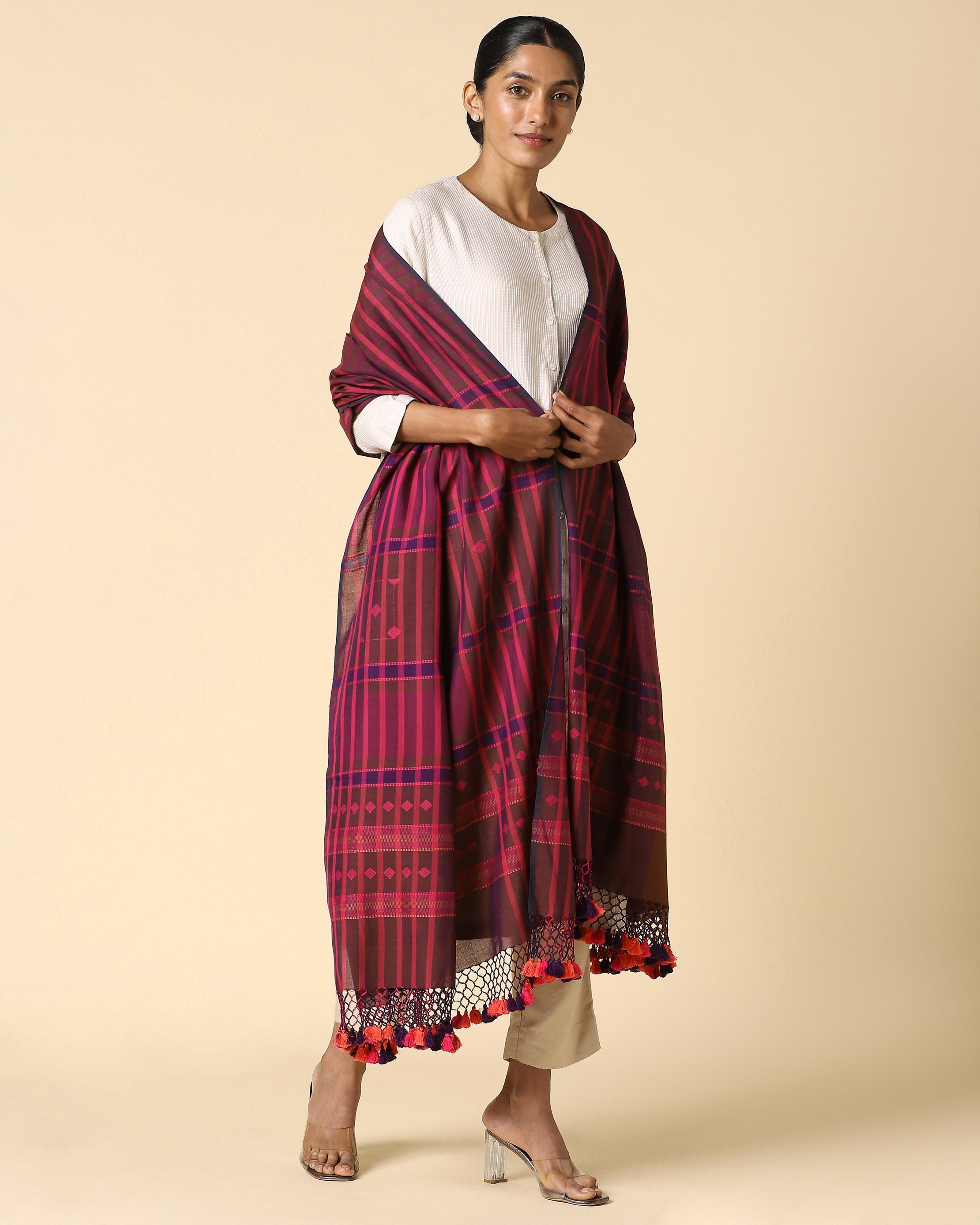 Chaupar Bhujodi Extra Weft Cotton Dupatta