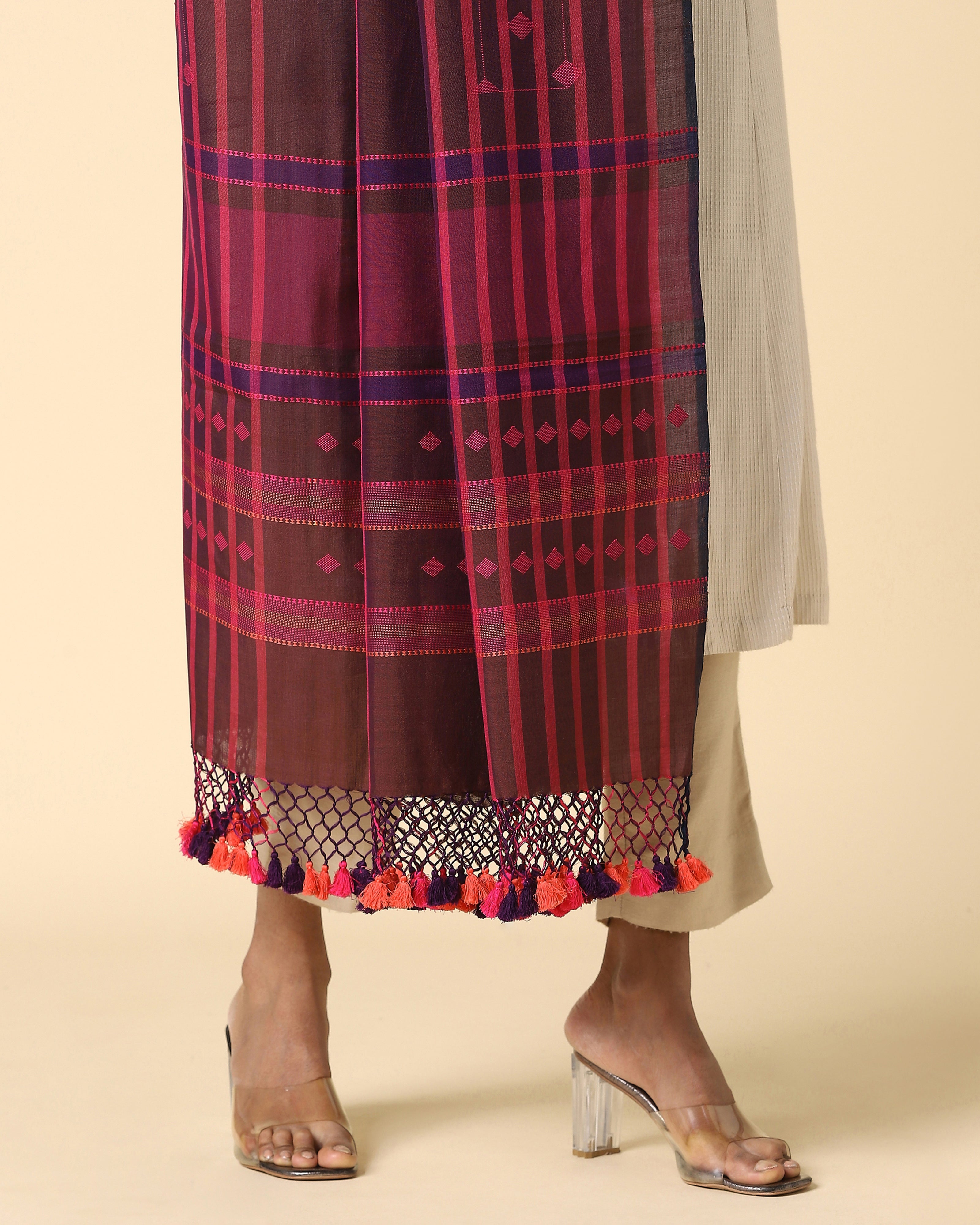 Chaupar Bhujodi Extra Weft Cotton Dupatta