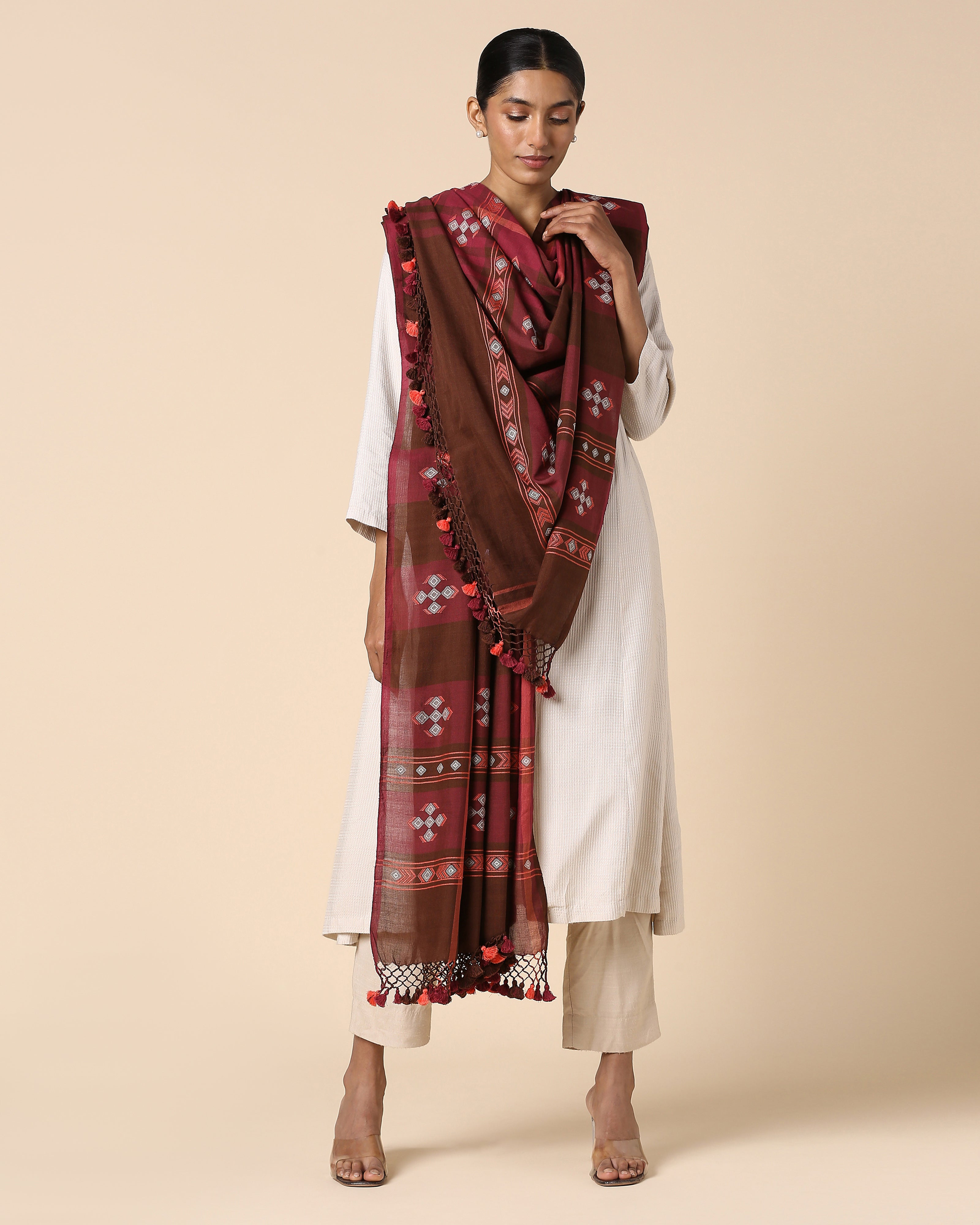 Maitri Bhujodi Extra Weft Cotton Dupatta
