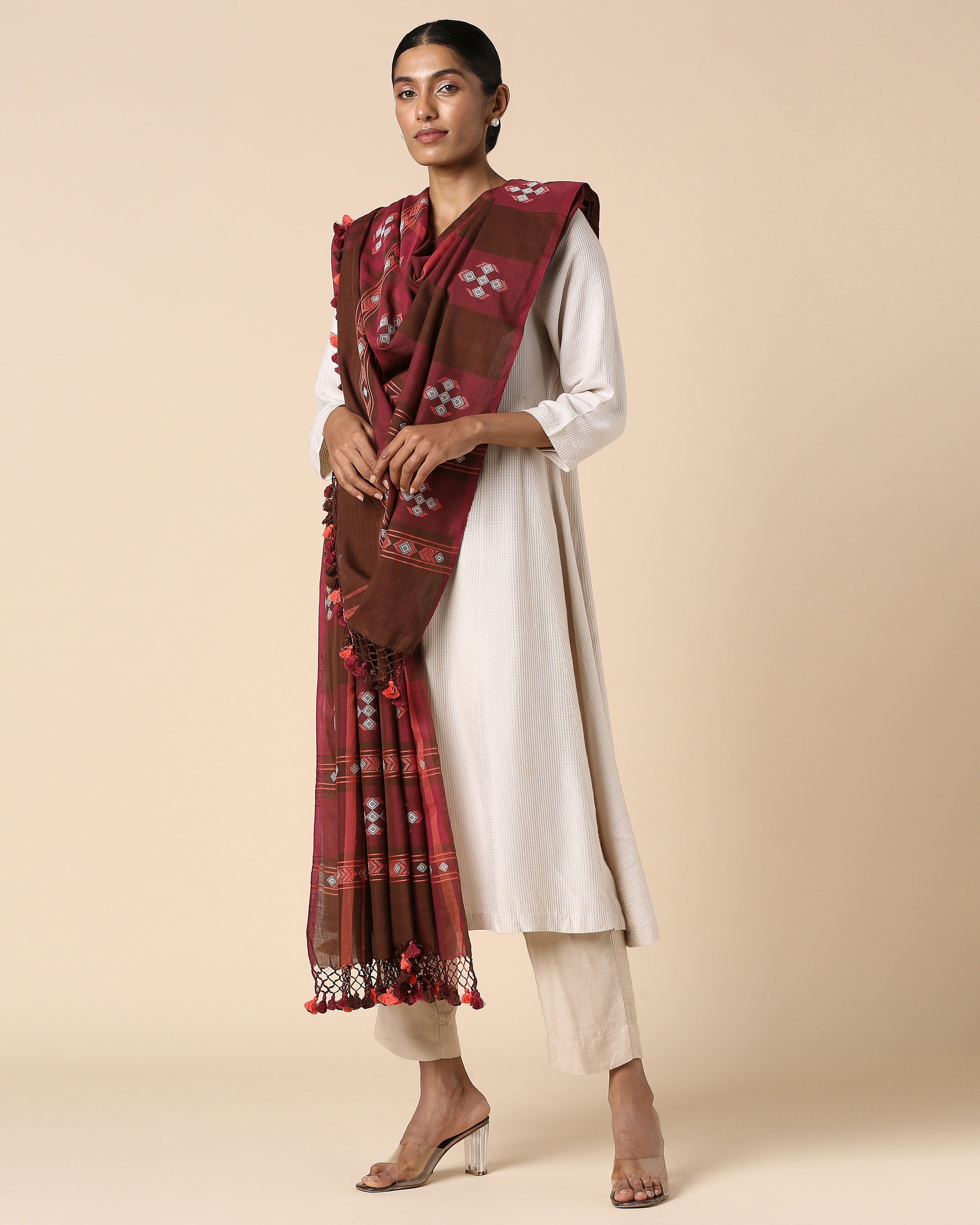 Maitri Bhujodi Extra Weft Cotton Dupatta