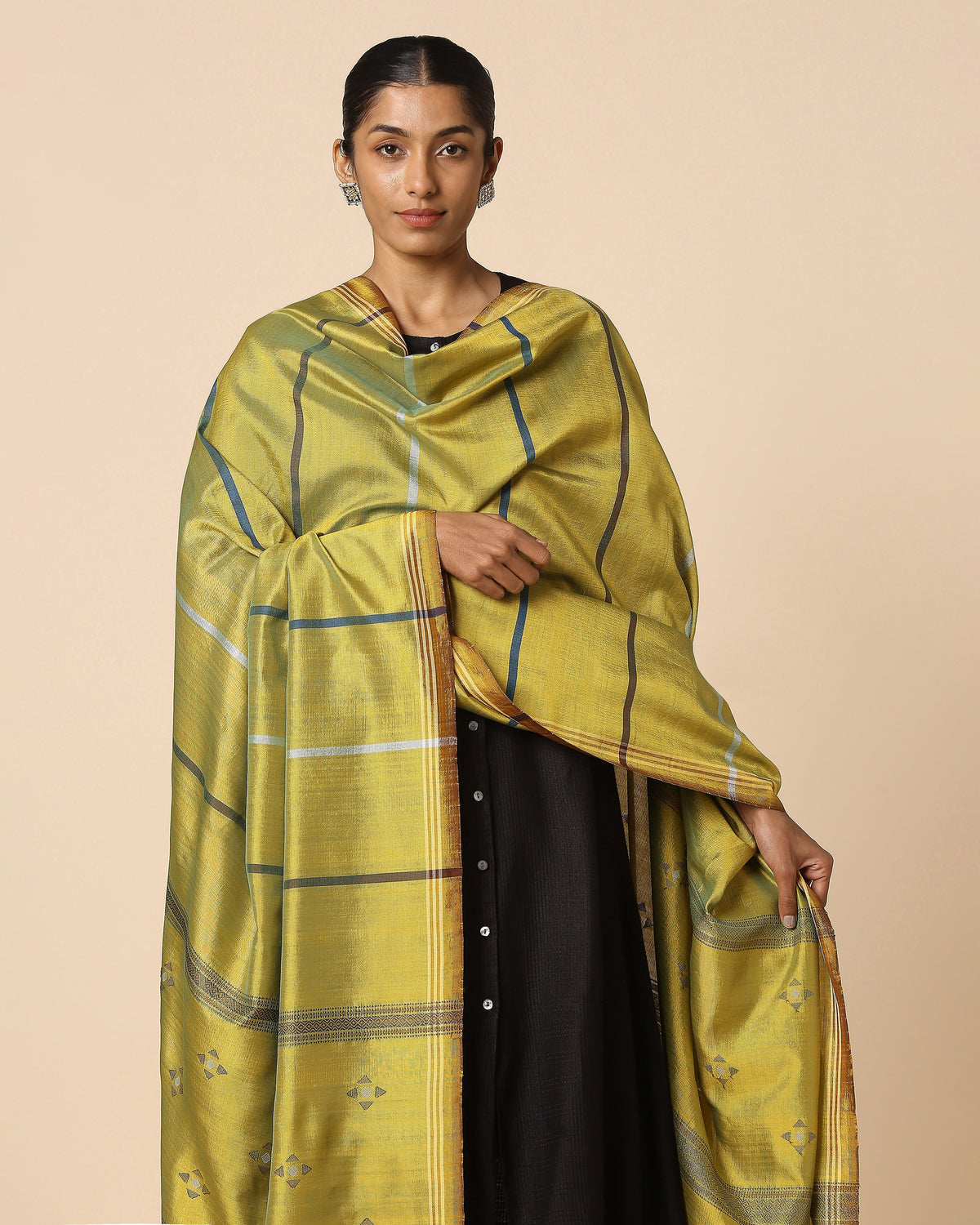 Osana Bhujodi Extra Weft Cotton Silk Dupatta