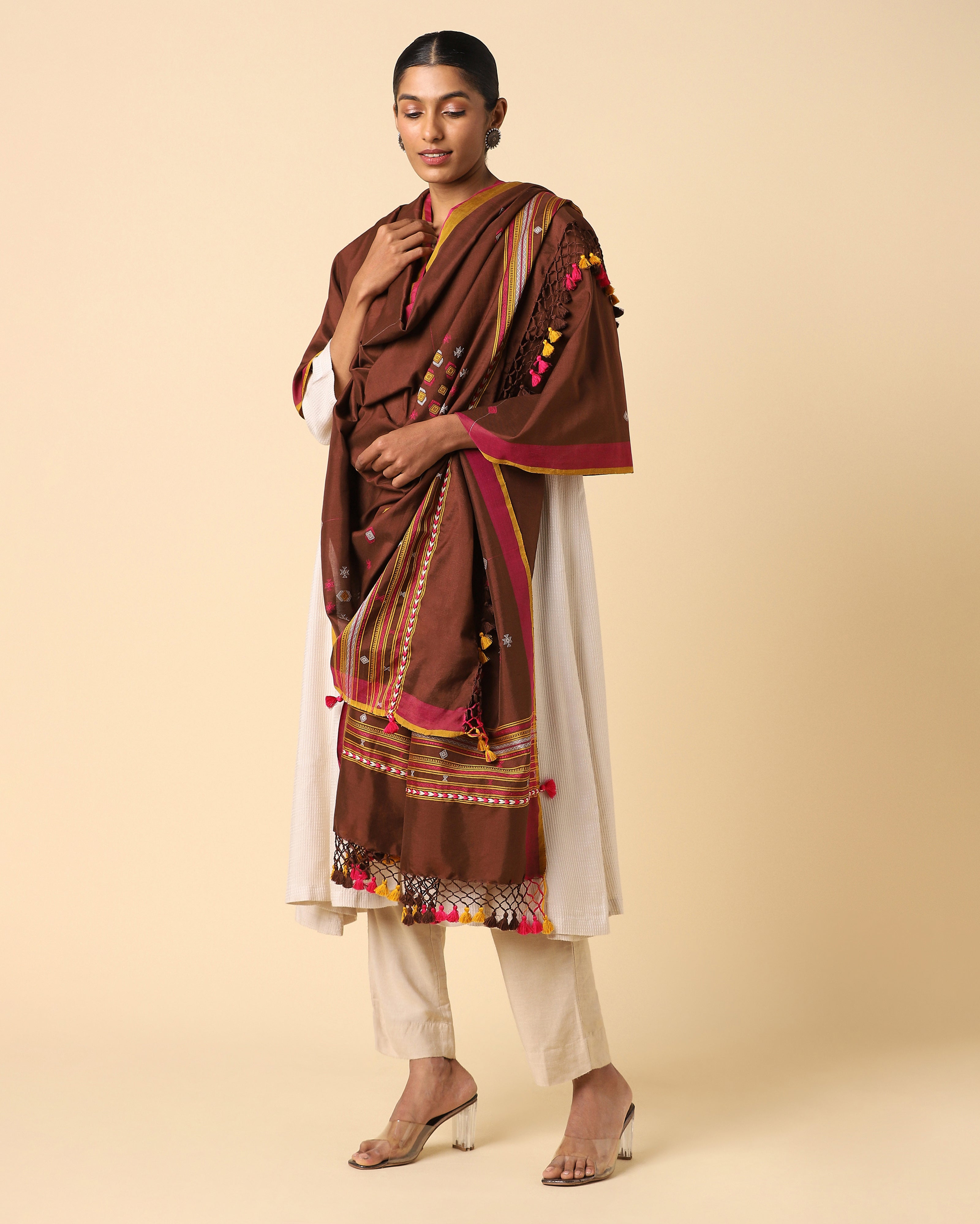 Dakshi Bhujodi Extra Weft Cotton Silk Dupatta