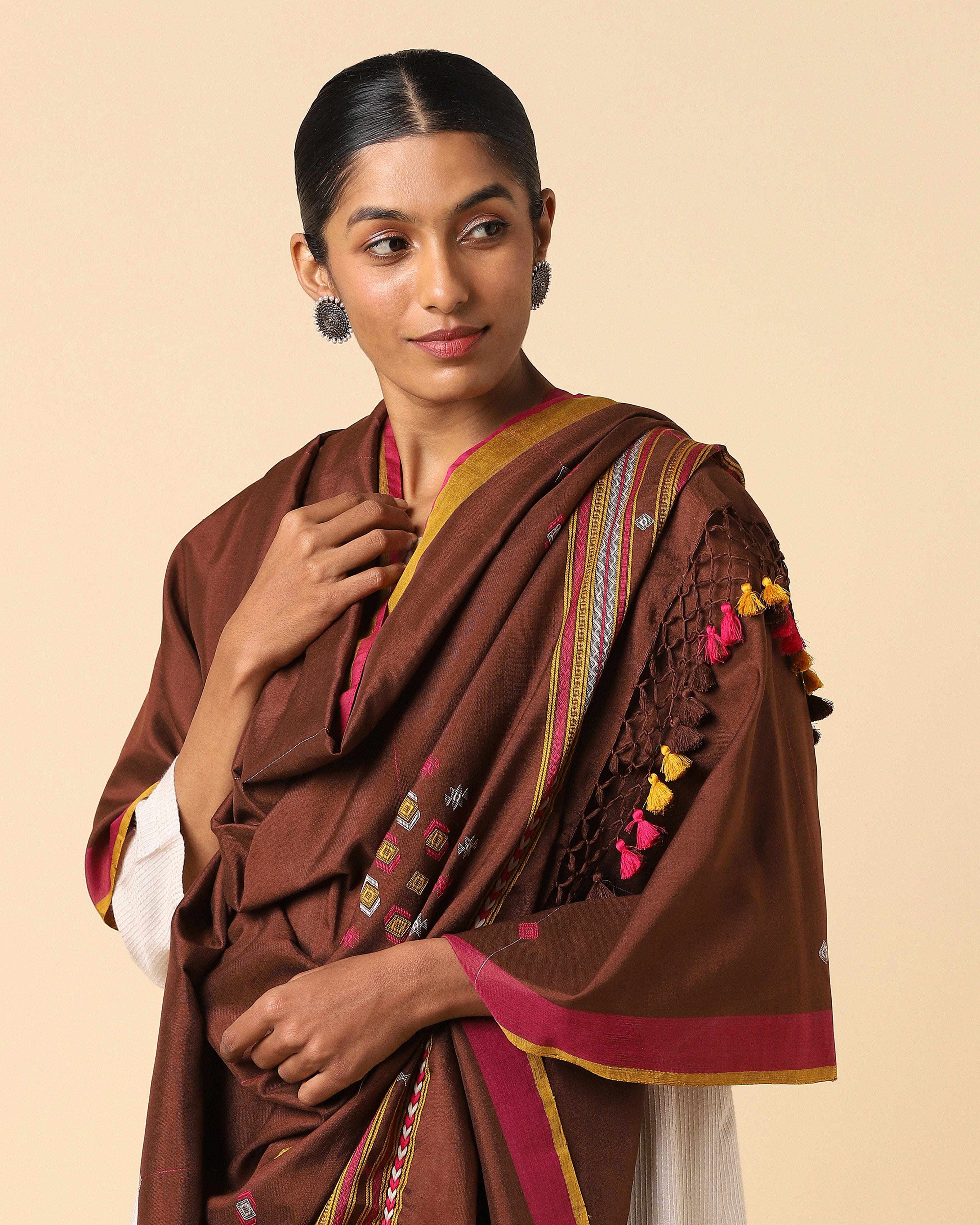 Dakshi Bhujodi Extra Weft Cotton Silk Dupatta