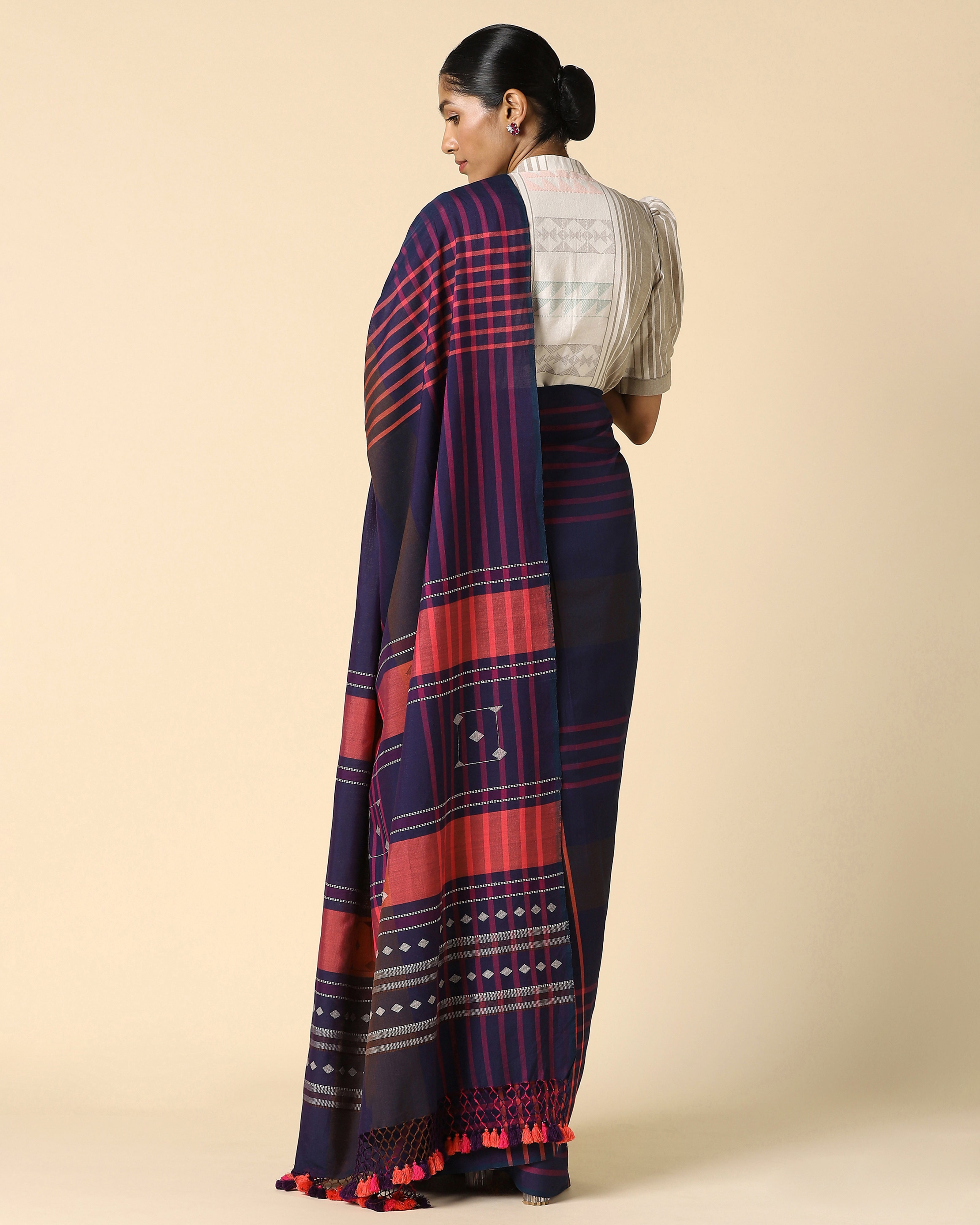 Chaupar Bhujodi Extra Weft Cotton Saree