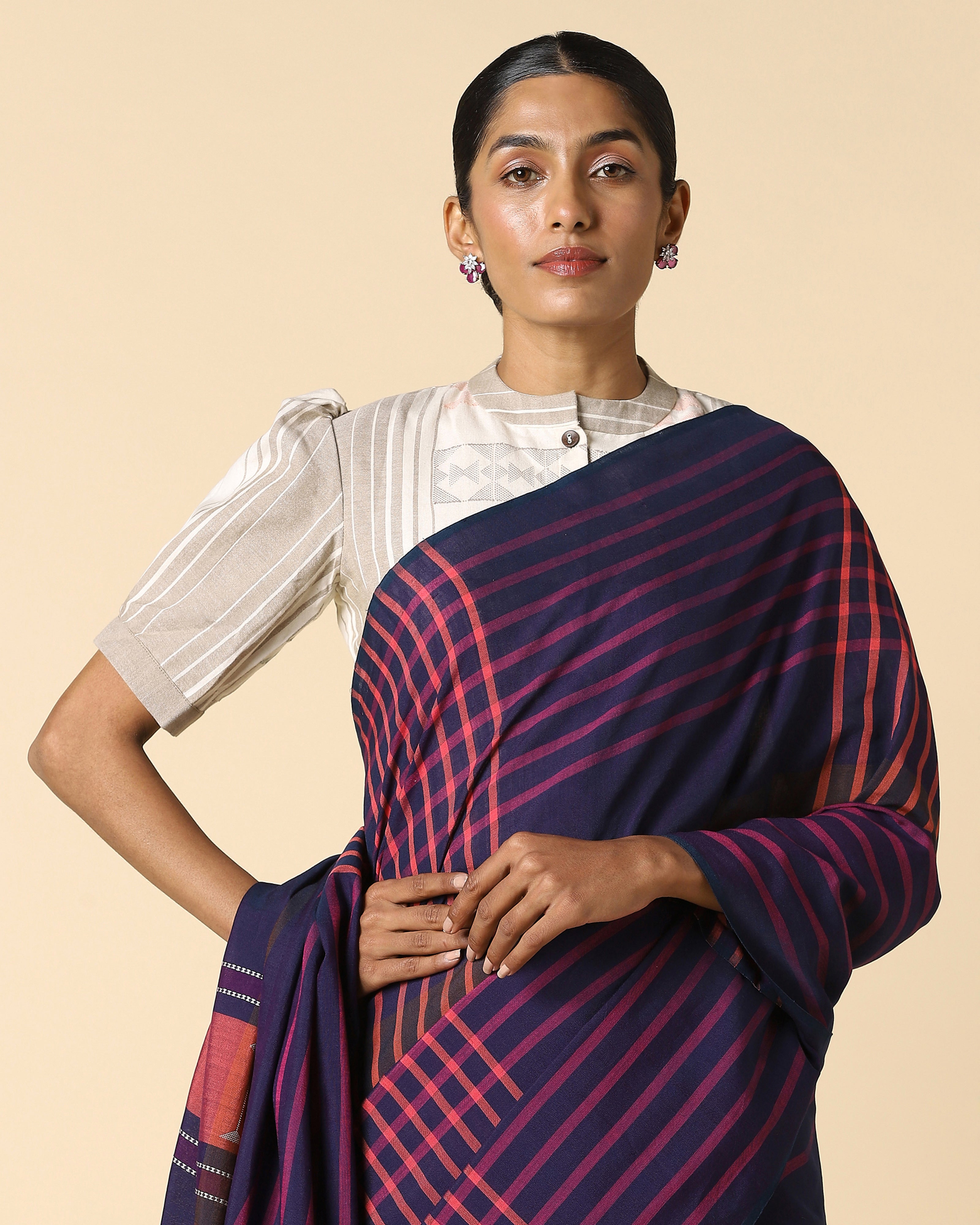 Chaupar Bhujodi Extra Weft Cotton Saree