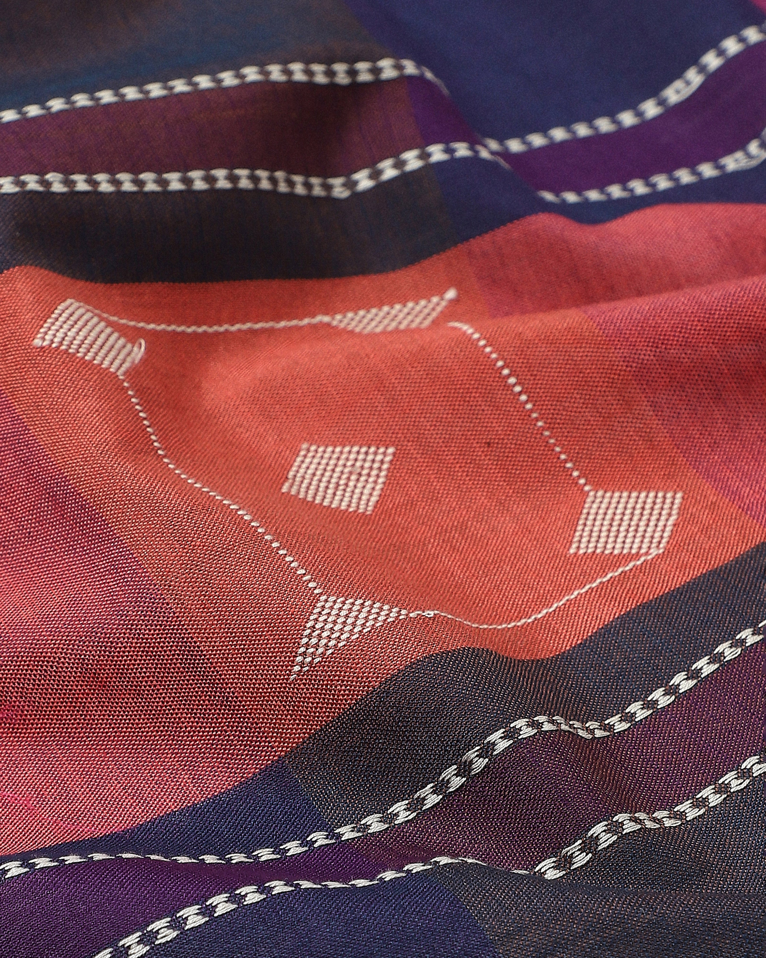 Chaupar Bhujodi Extra Weft Cotton Saree