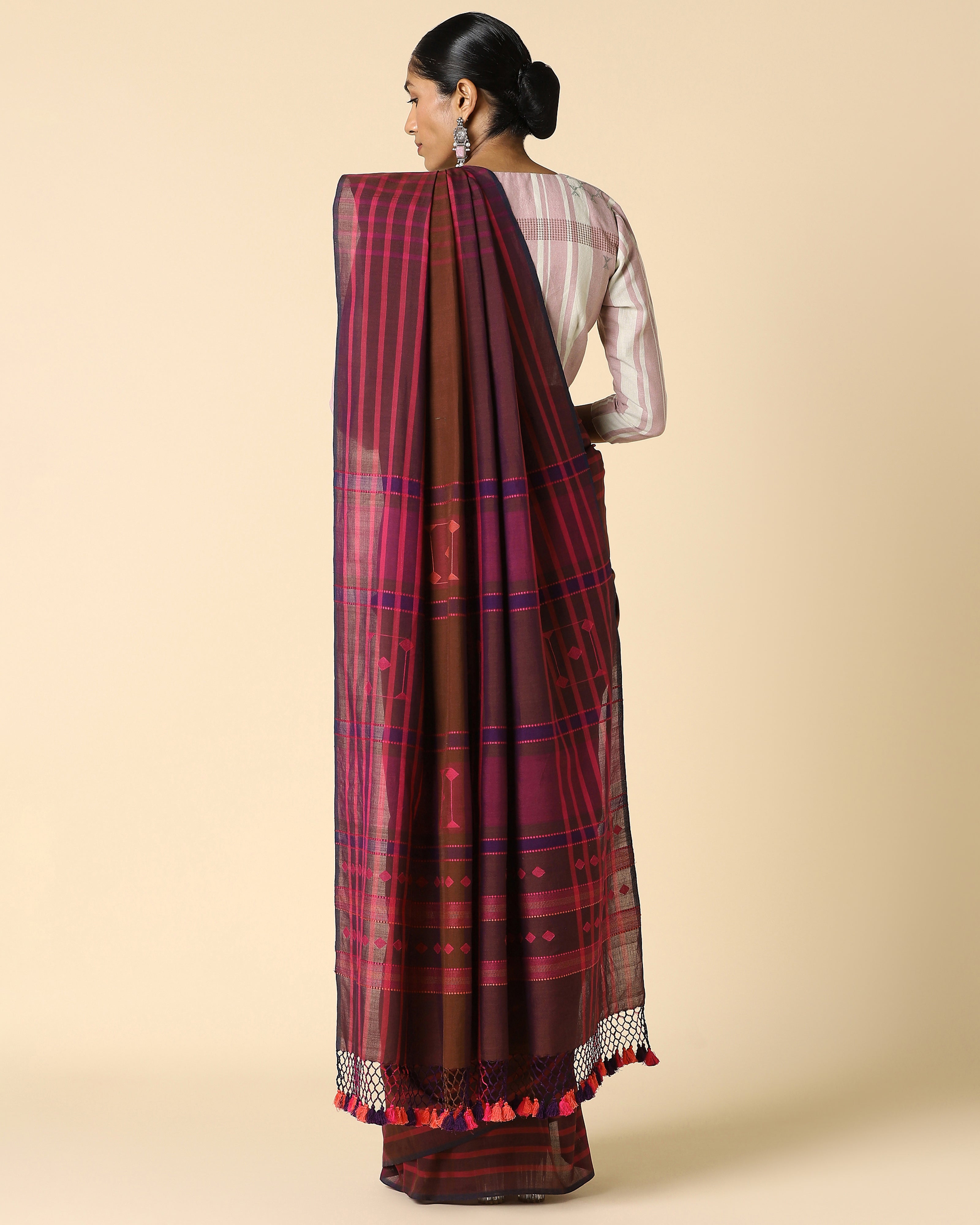 Chaupar Bhujodi Extra Weft Cotton Saree